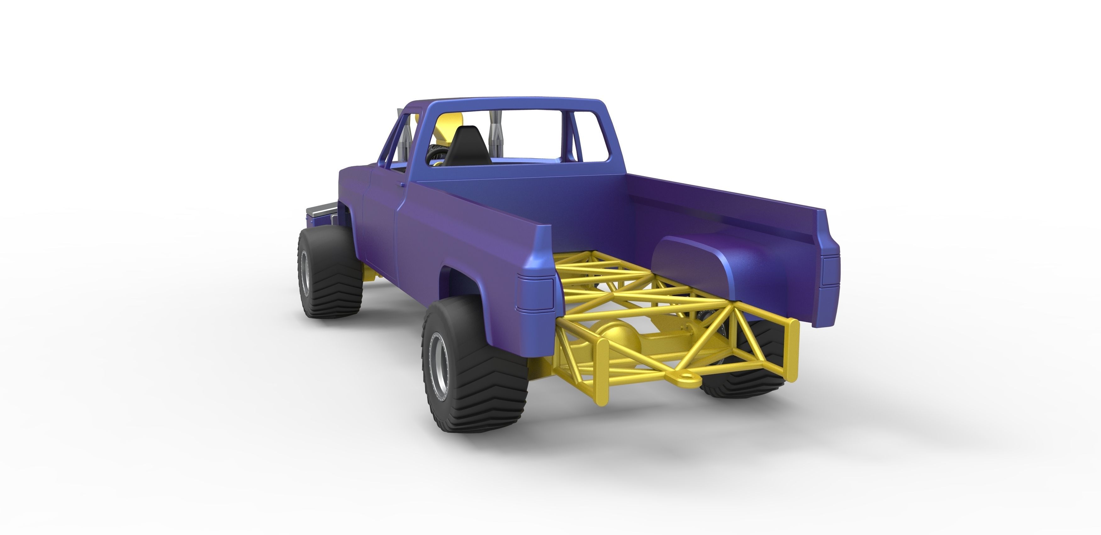 Pulling truck 4wd Scale 1 to 25 3D print model_12