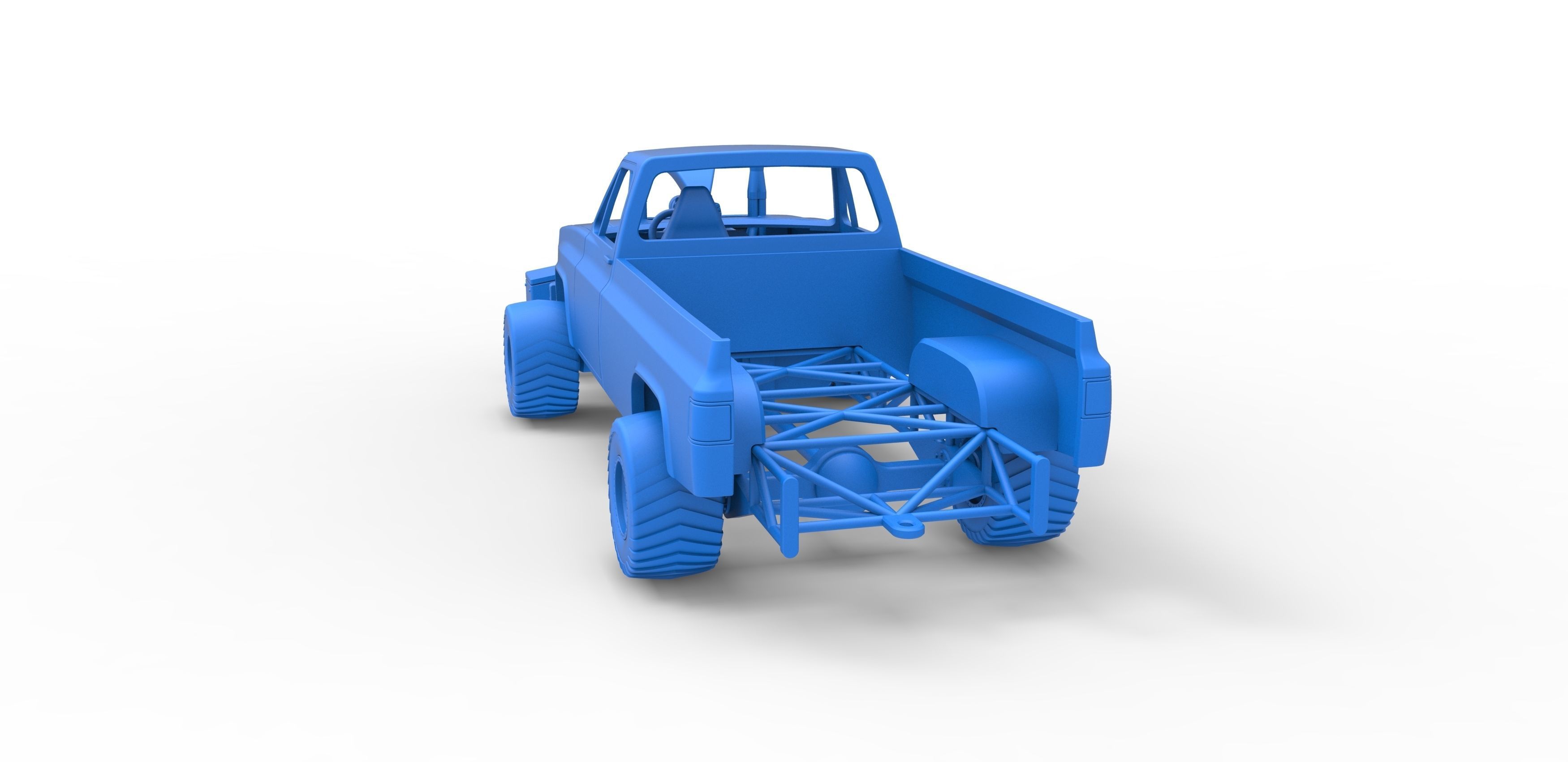 Pulling truck 4wd Scale 1 to 25 3D print model_25