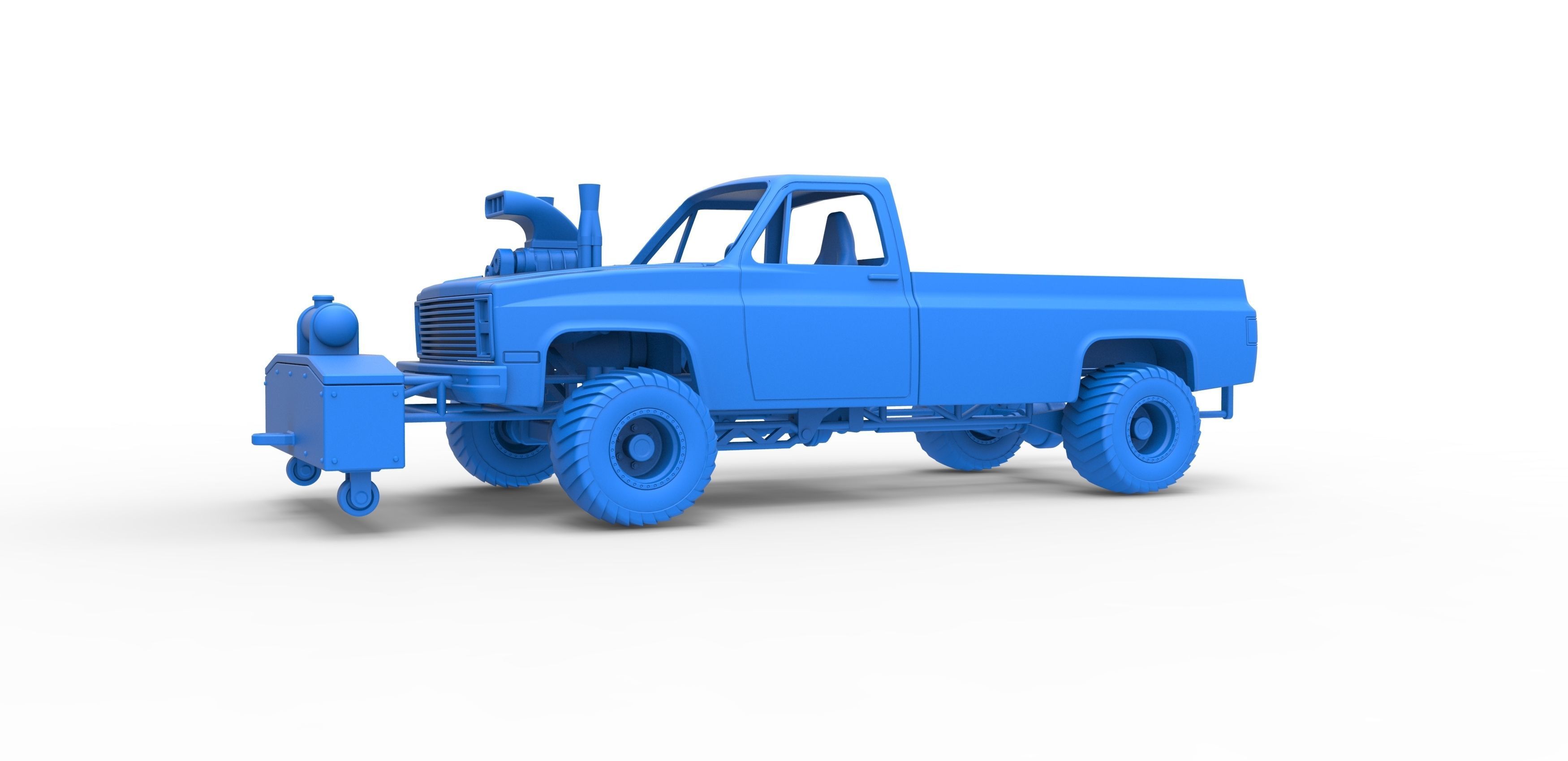 Pulling truck 4wd Scale 1 to 25 3D print model_16