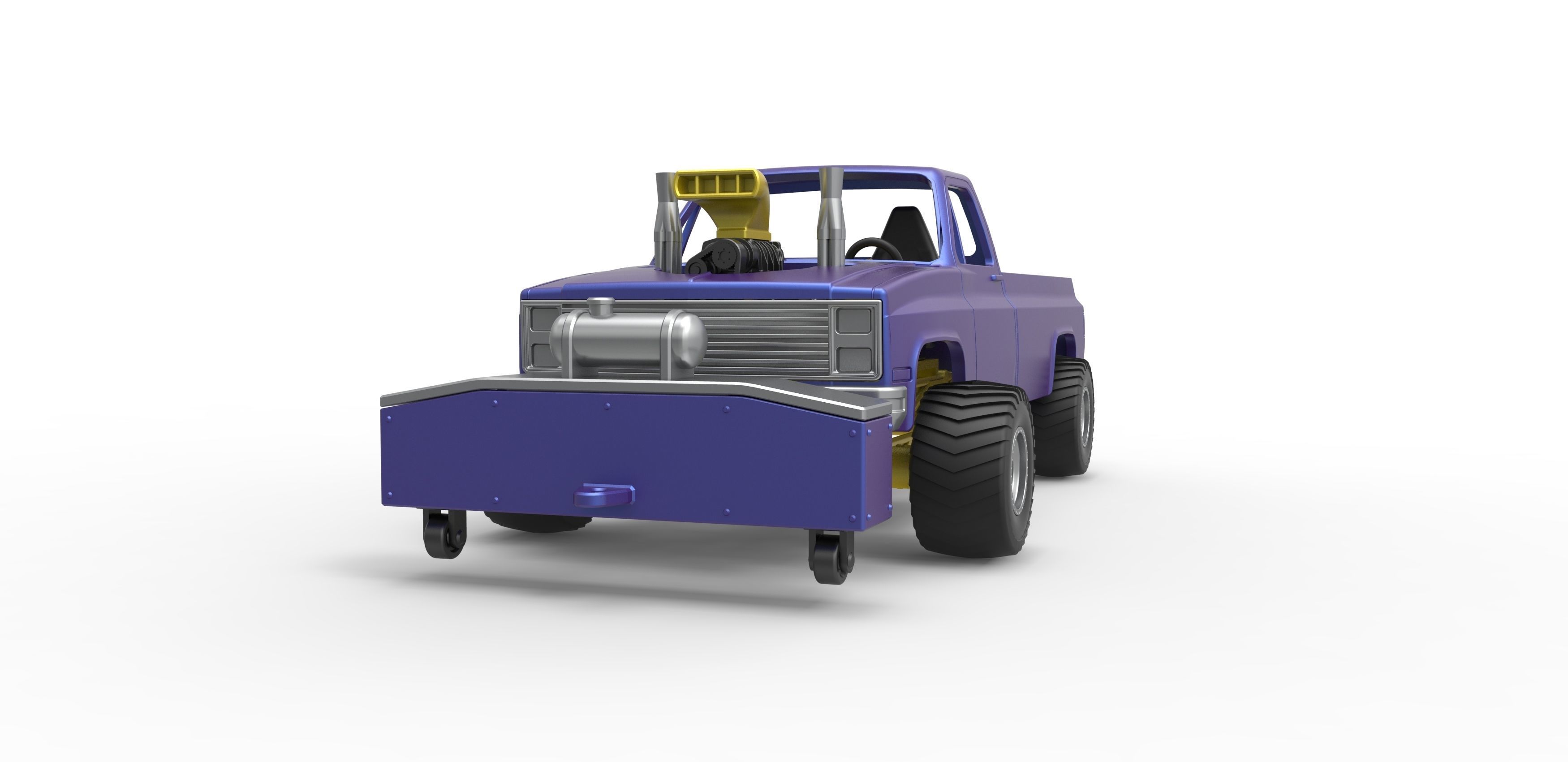 Pulling truck 4wd Scale 1 to 25 3D print model_5