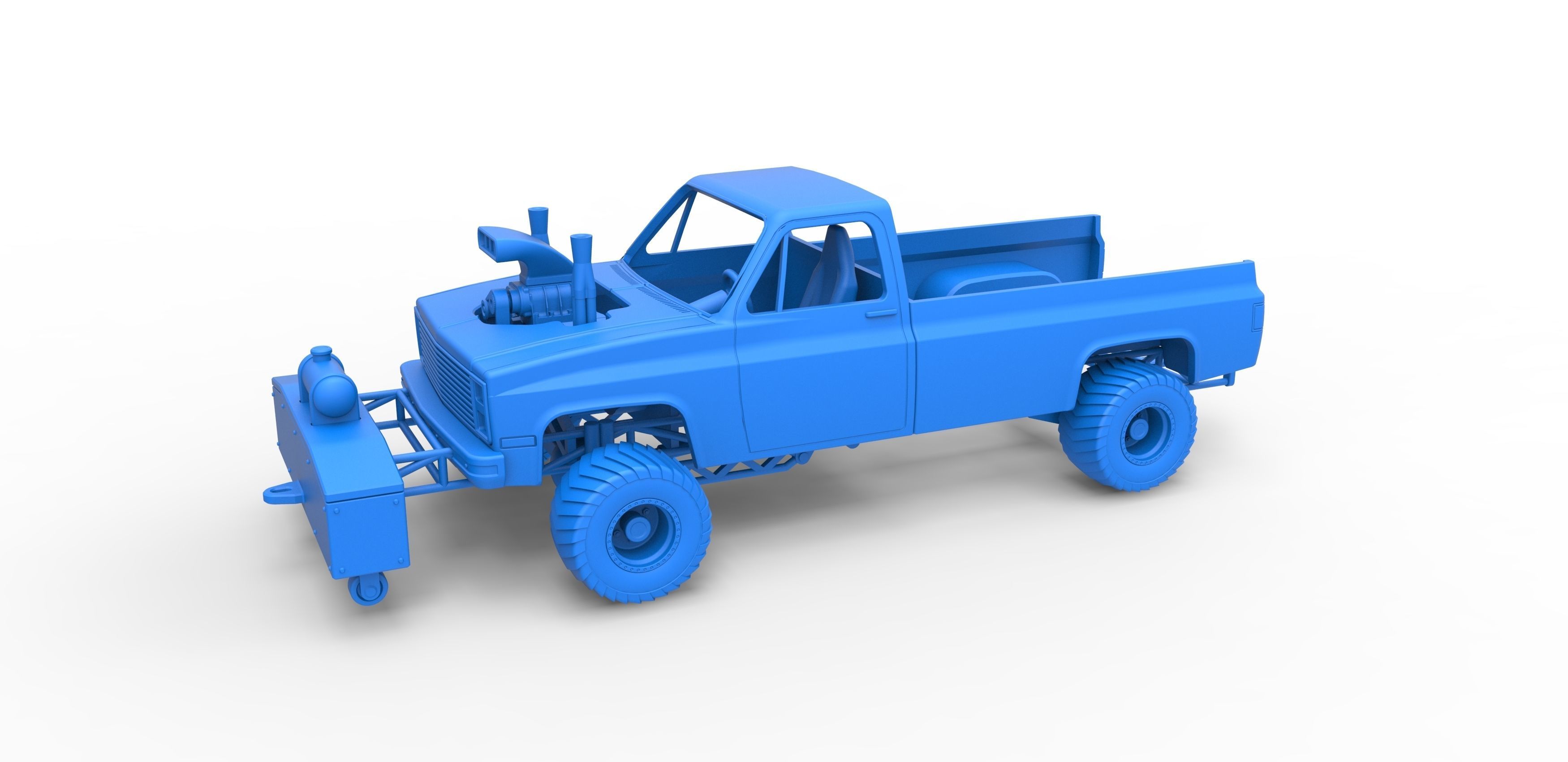 Pulling truck 4wd Scale 1 to 25 3D print model_15