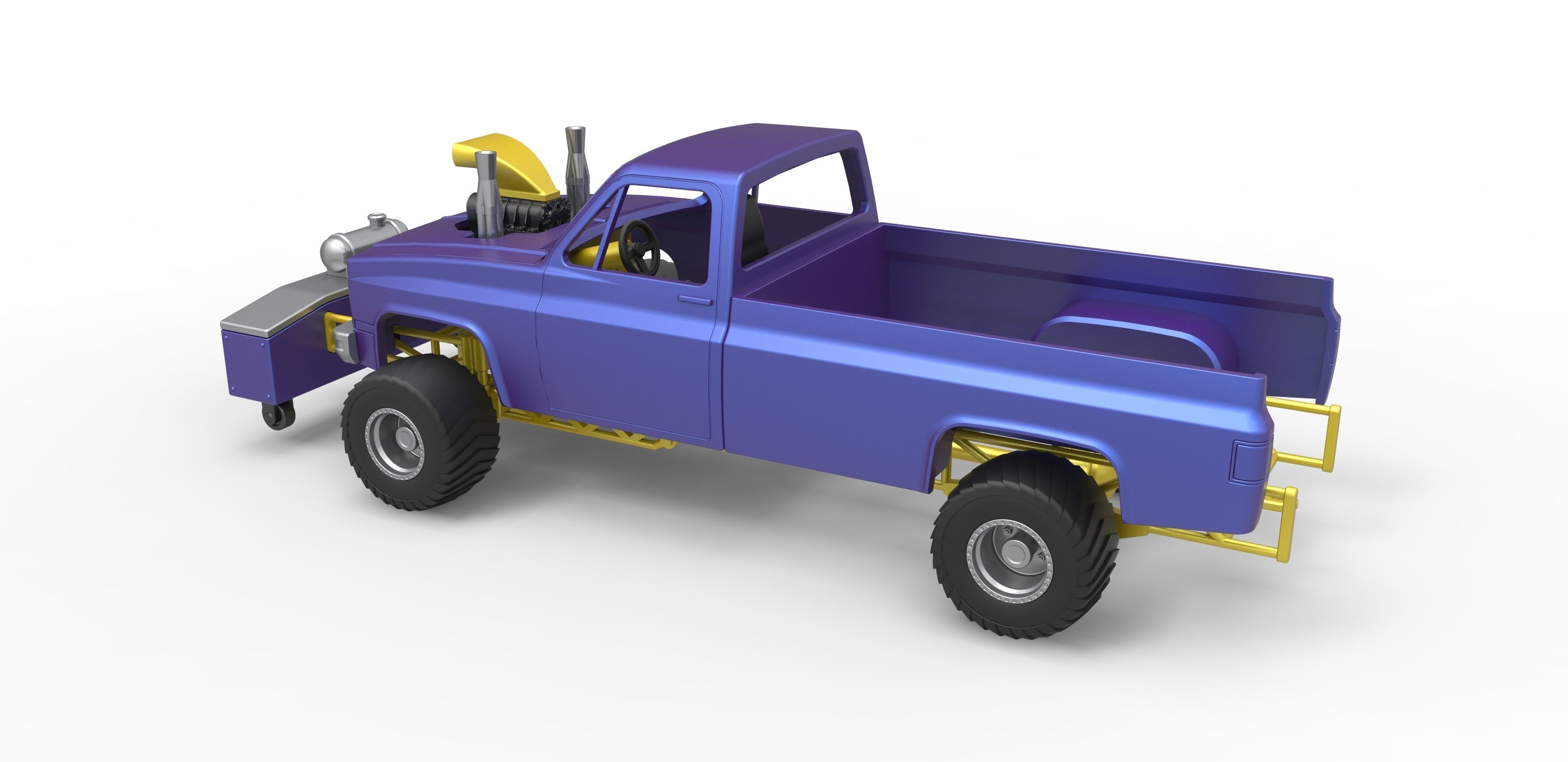 Pulling truck 4wd Scale 1 to 25 3D print model_11