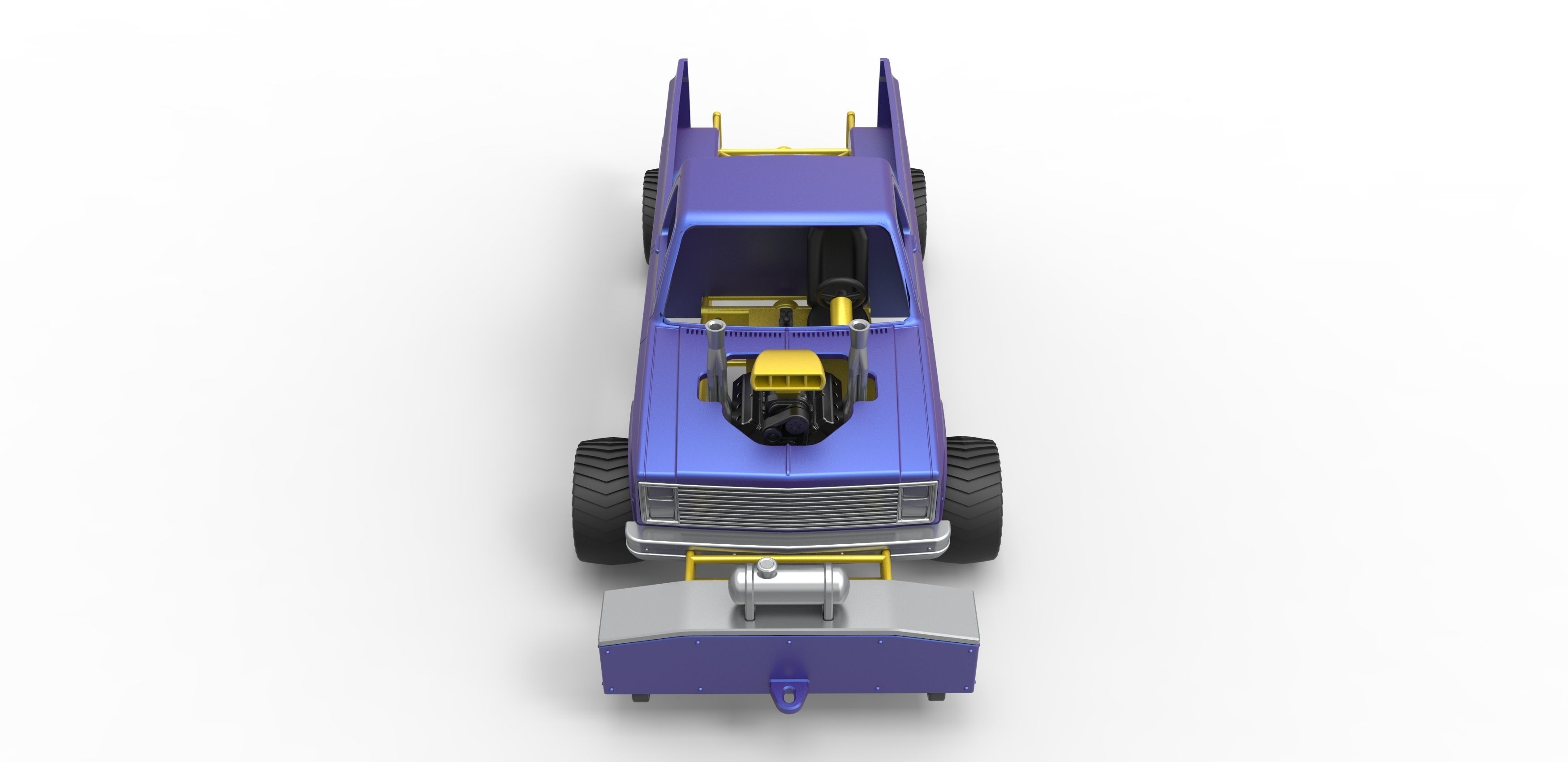 Pulling truck 4wd Scale 1 to 25 3D print model_6