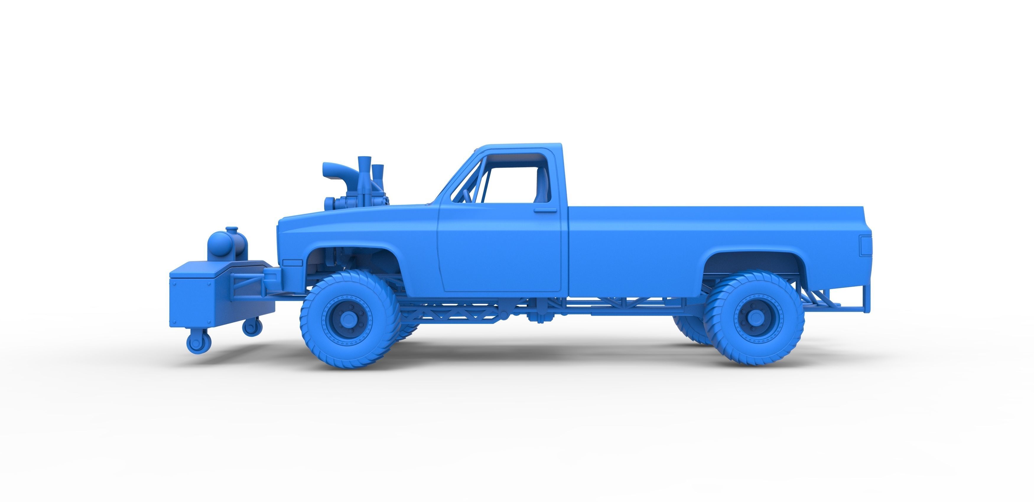 Pulling truck 4wd Scale 1 to 25 3D print model_21