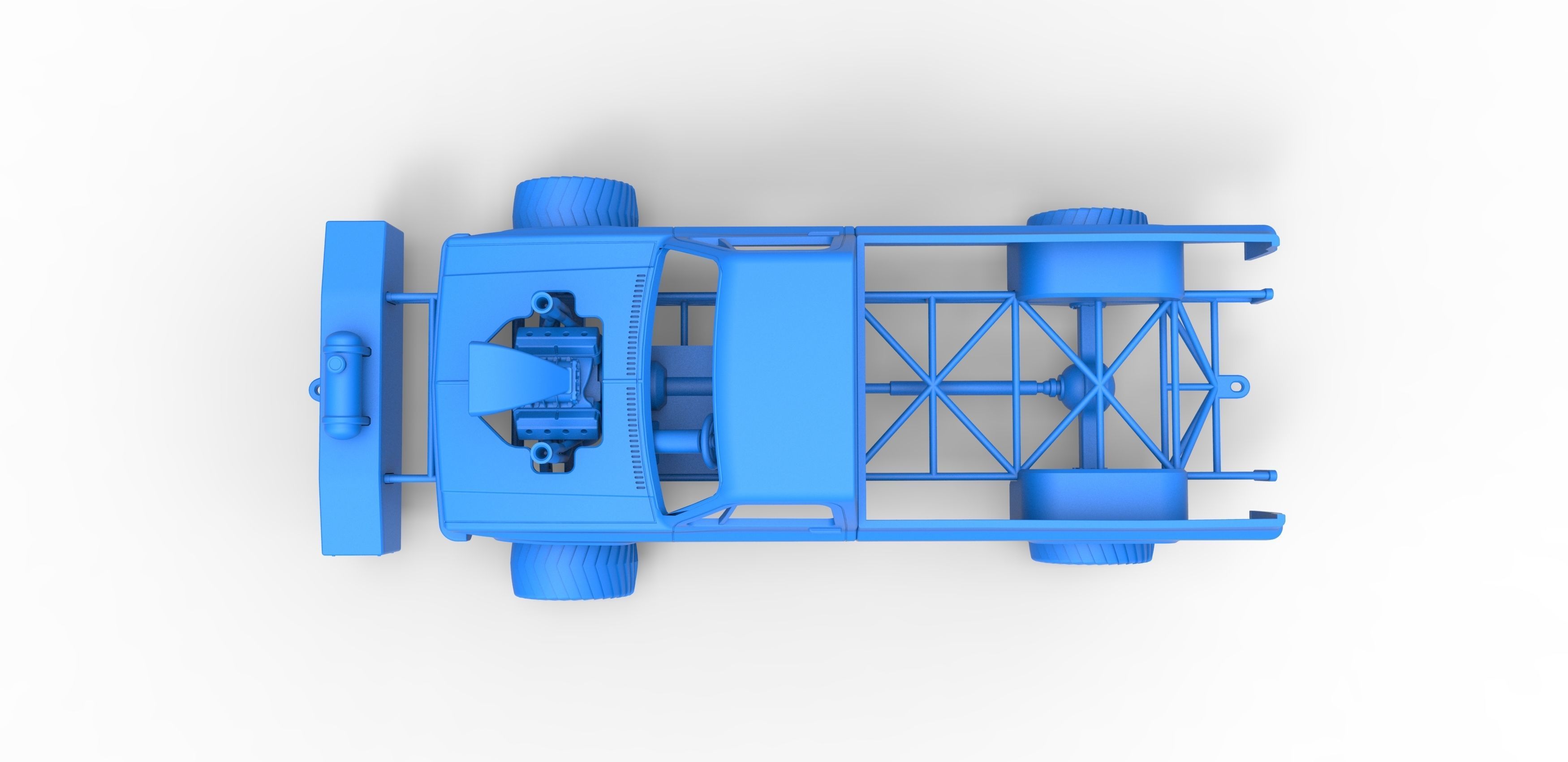Pulling truck 4wd Scale 1 to 25 3D print model_23