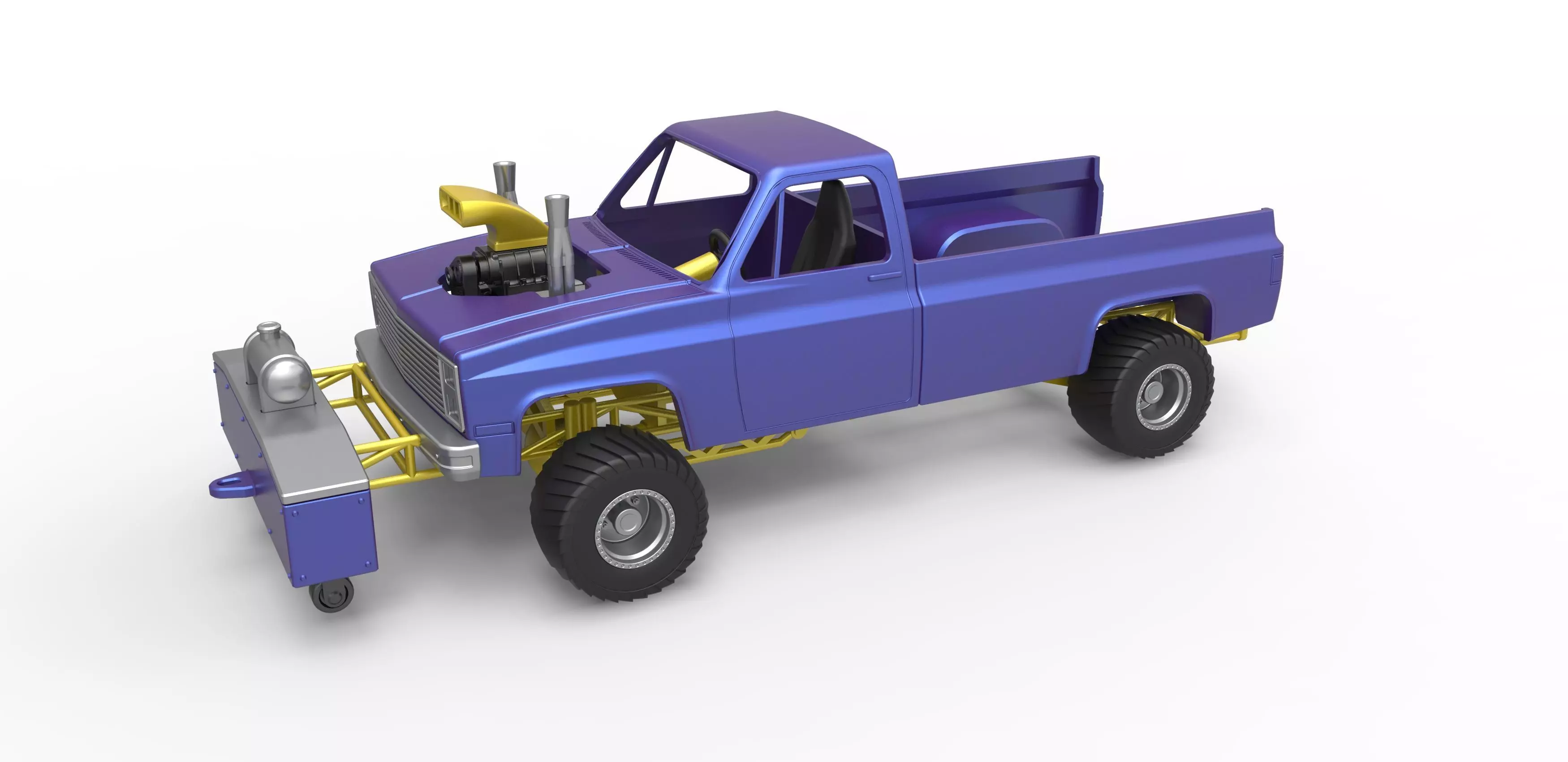 Pulling truck 4wd Scale 1 to 25 3D print model_0