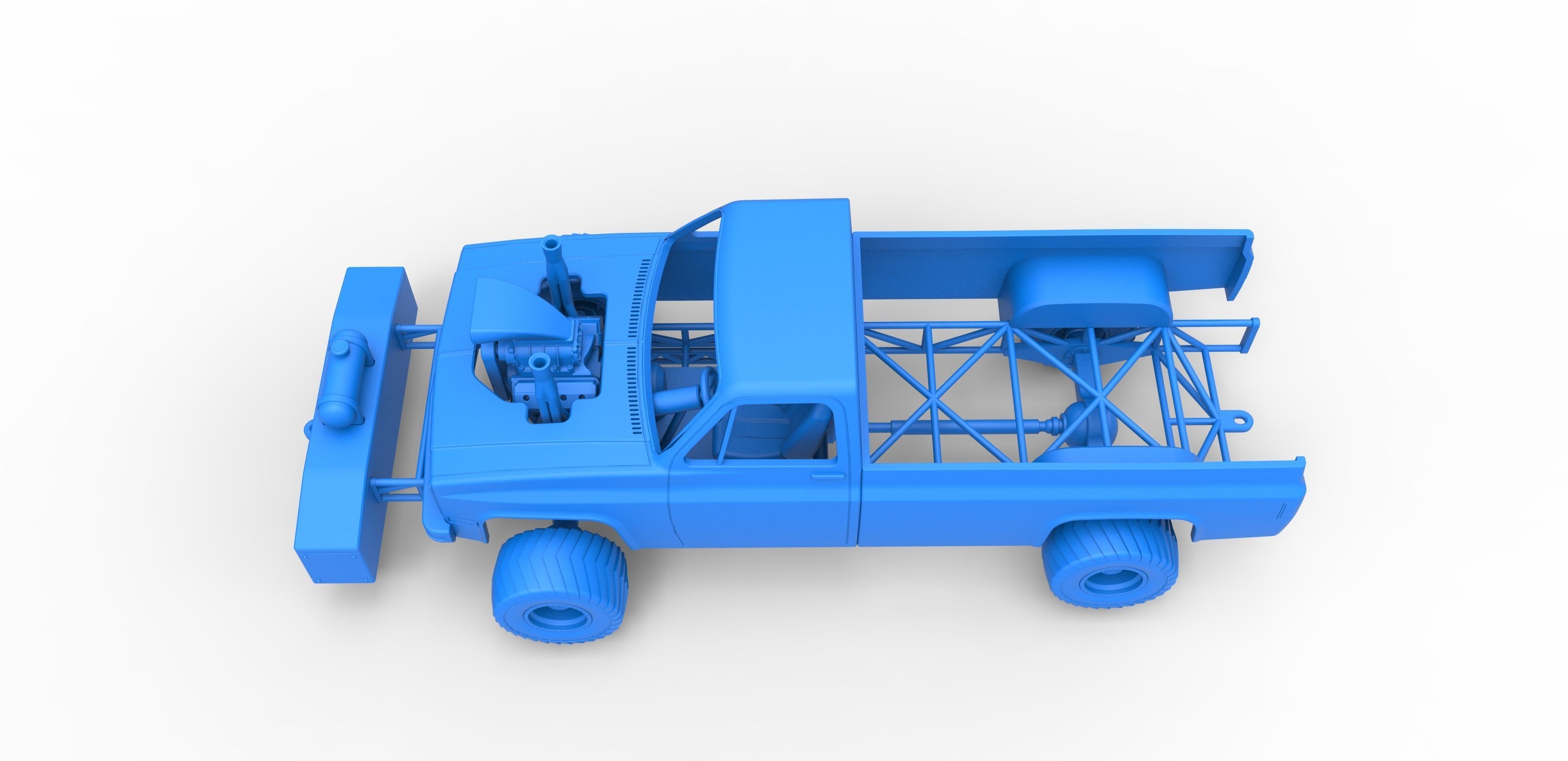 Pulling truck 4wd Scale 1 to 25 3D print model_22