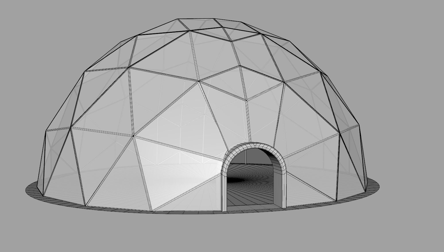 Geodesic Dome Tent 15m Diameter 3D model_5