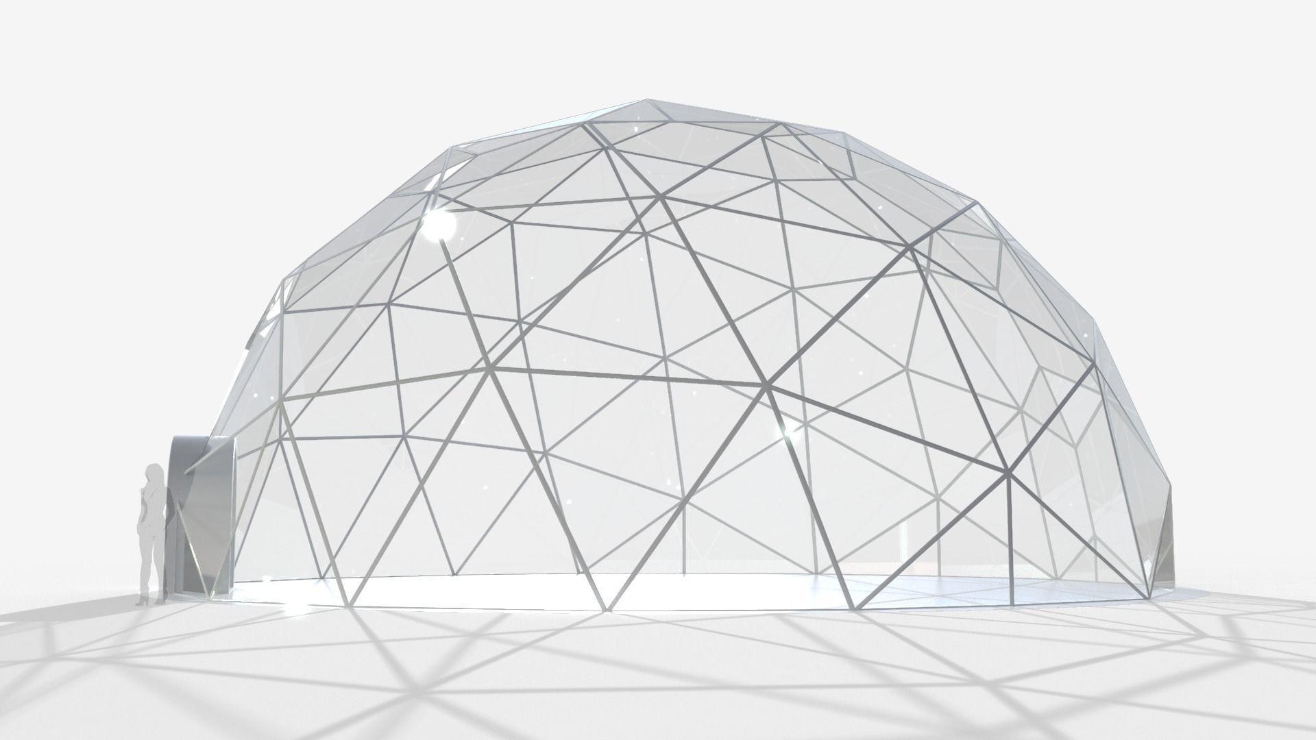 Geodesic Dome Tent 15m Diameter 3D model_2