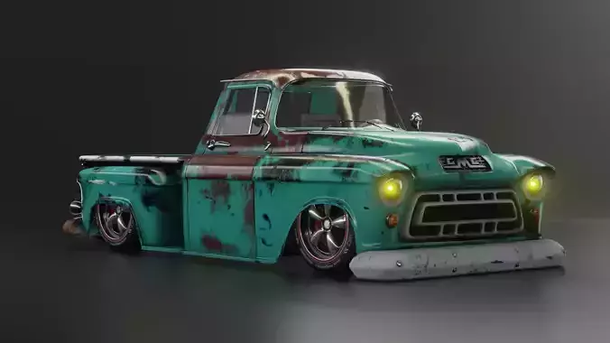 1956 Chevrolet 3100 Pickup Truck Low-poly 3D model