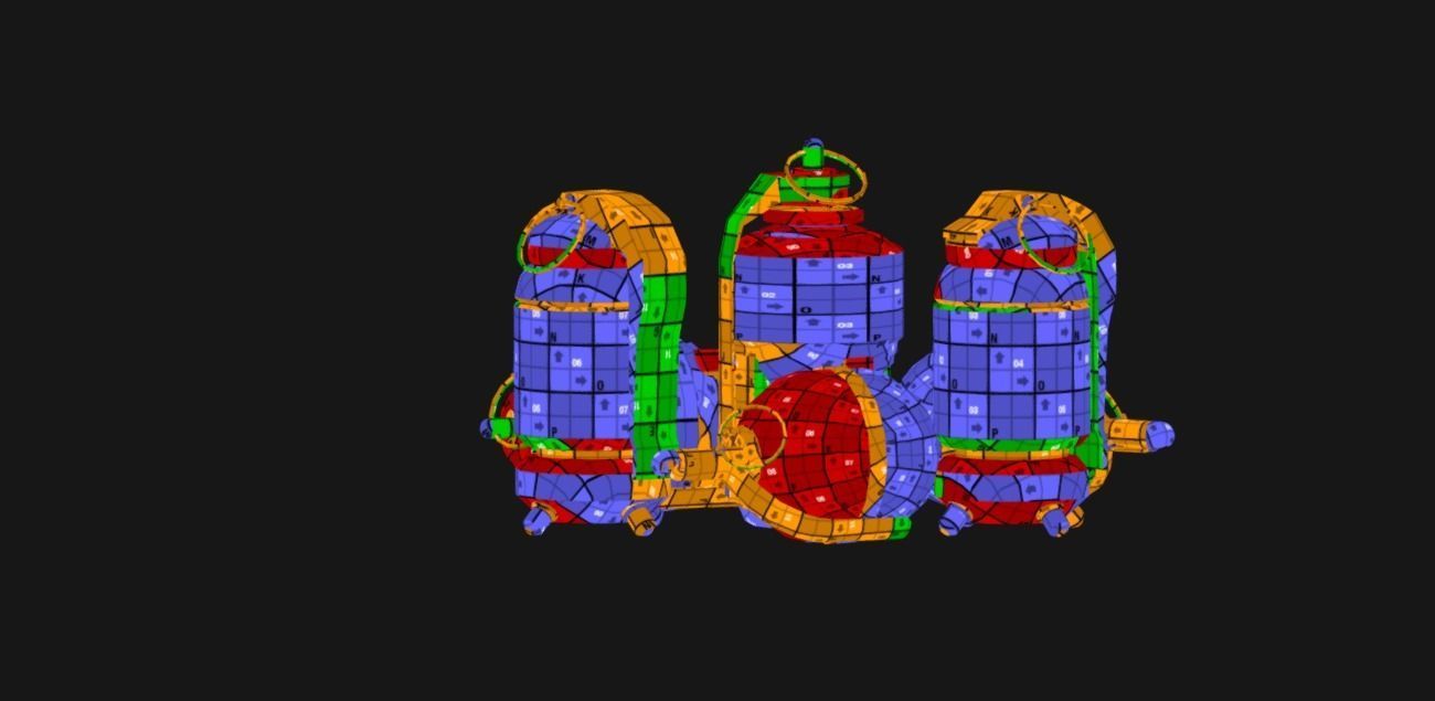 Set of grenades that Plasma Flame and AP grenades Low-poly 3D model_7