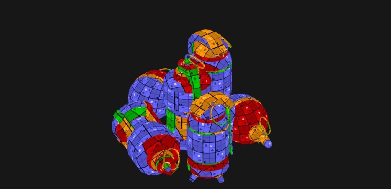 Set of grenades that Plasma Flame and AP grenades Low-poly 3D model_9