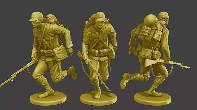 Japanese soldier ww2 Run2 J2 3D print model