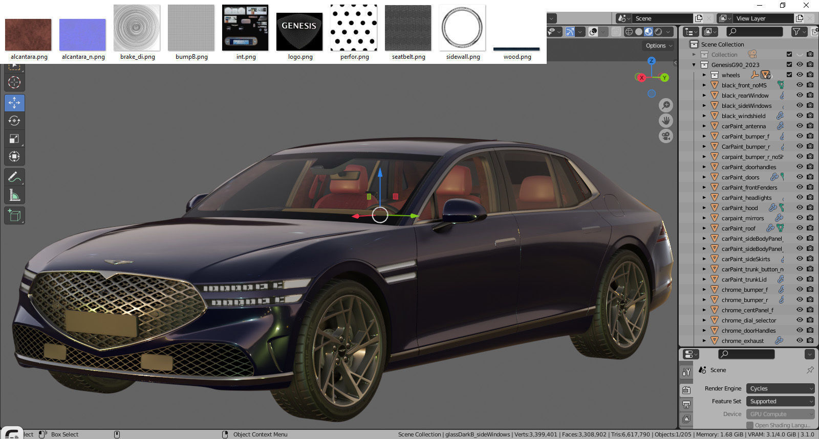 Genesis G90 2023 3D model_31