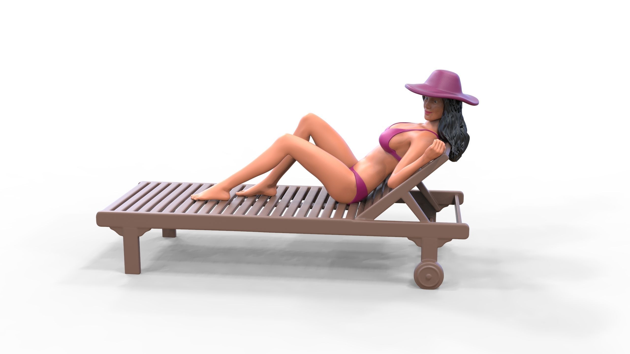 N3 Chillout woman Sunbathing 3D print model_5
