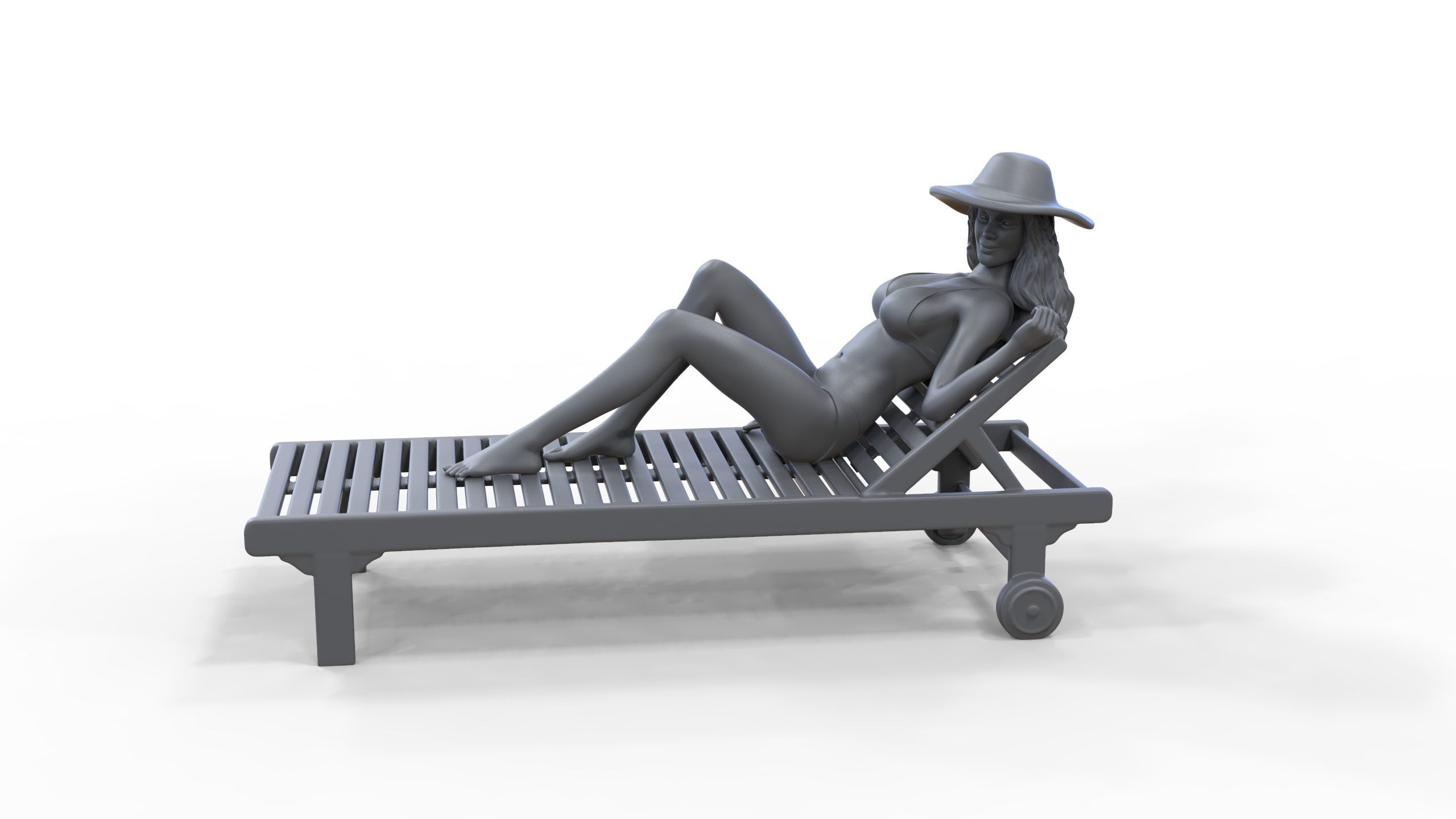 N3 Chillout woman Sunbathing 3D print model_28
