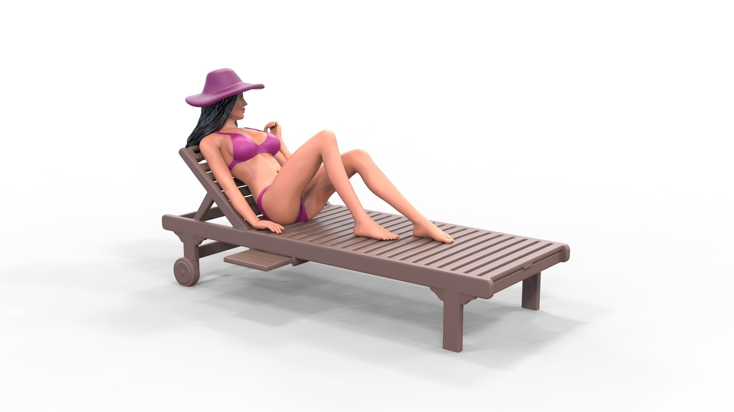 N3 Chillout woman Sunbathing 3D print model_19