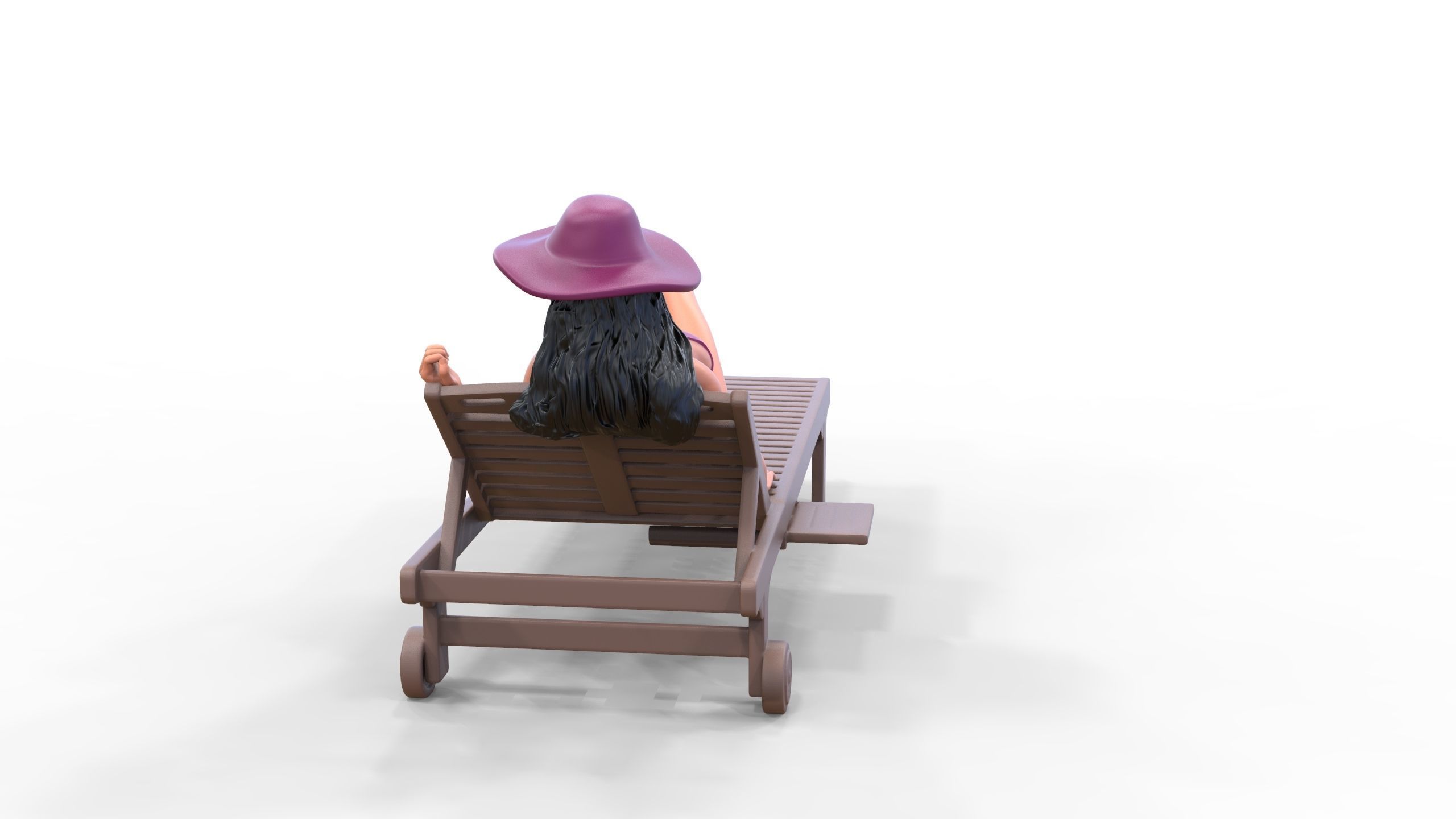 N3 Chillout woman Sunbathing 3D print model_11