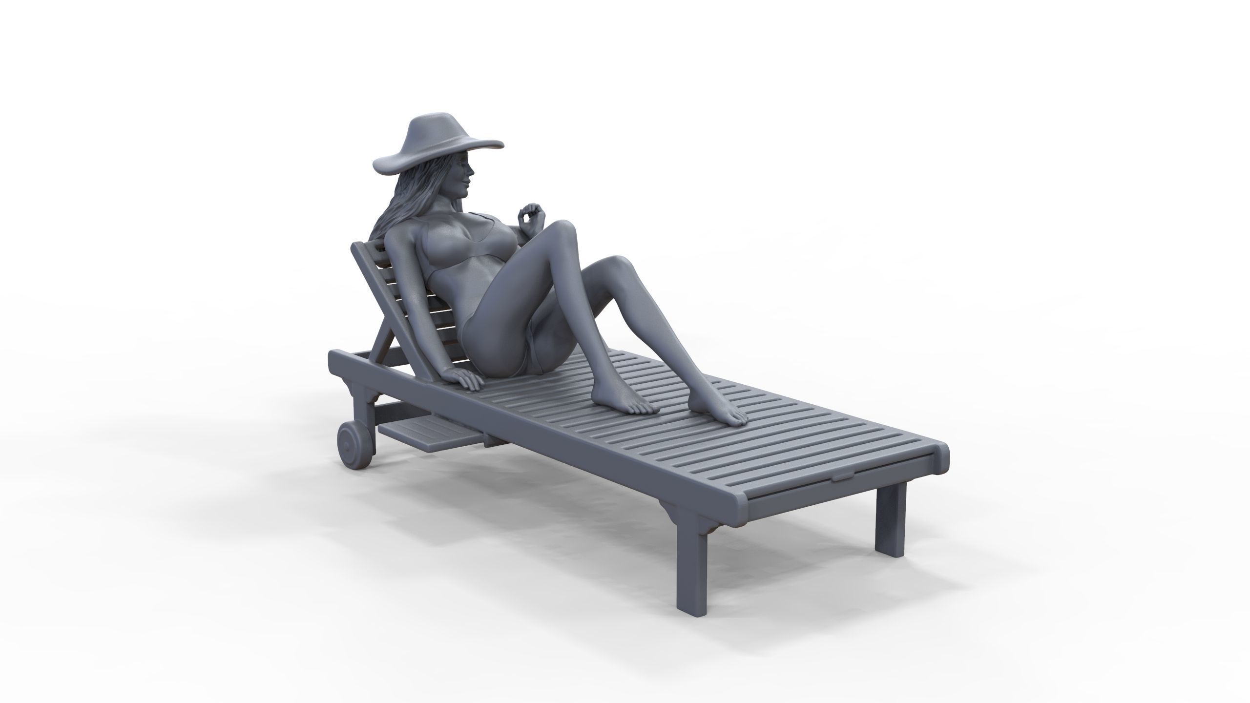 N3 Chillout woman Sunbathing 3D print model_36