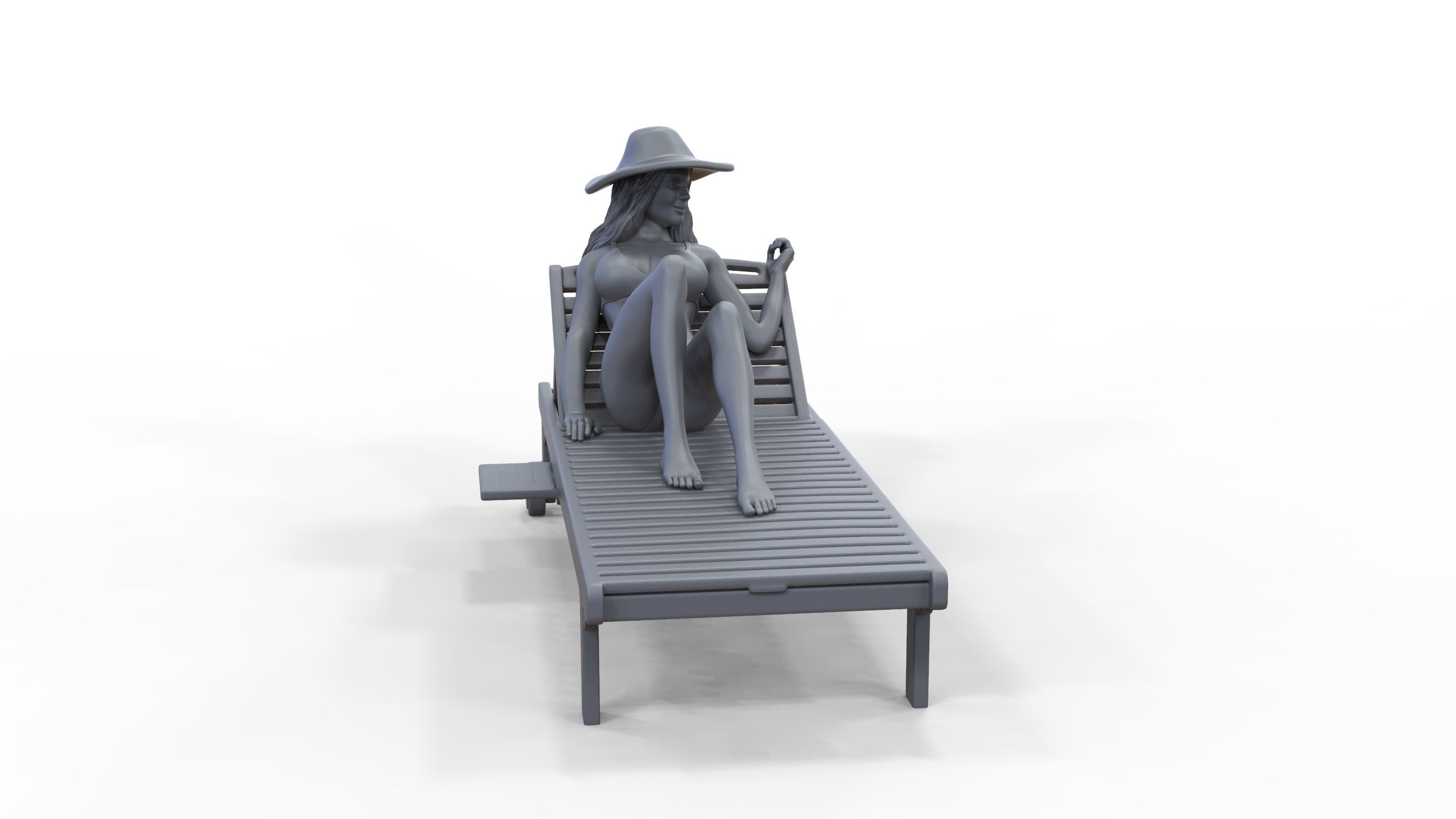 N3 Chillout woman Sunbathing 3D print model_37