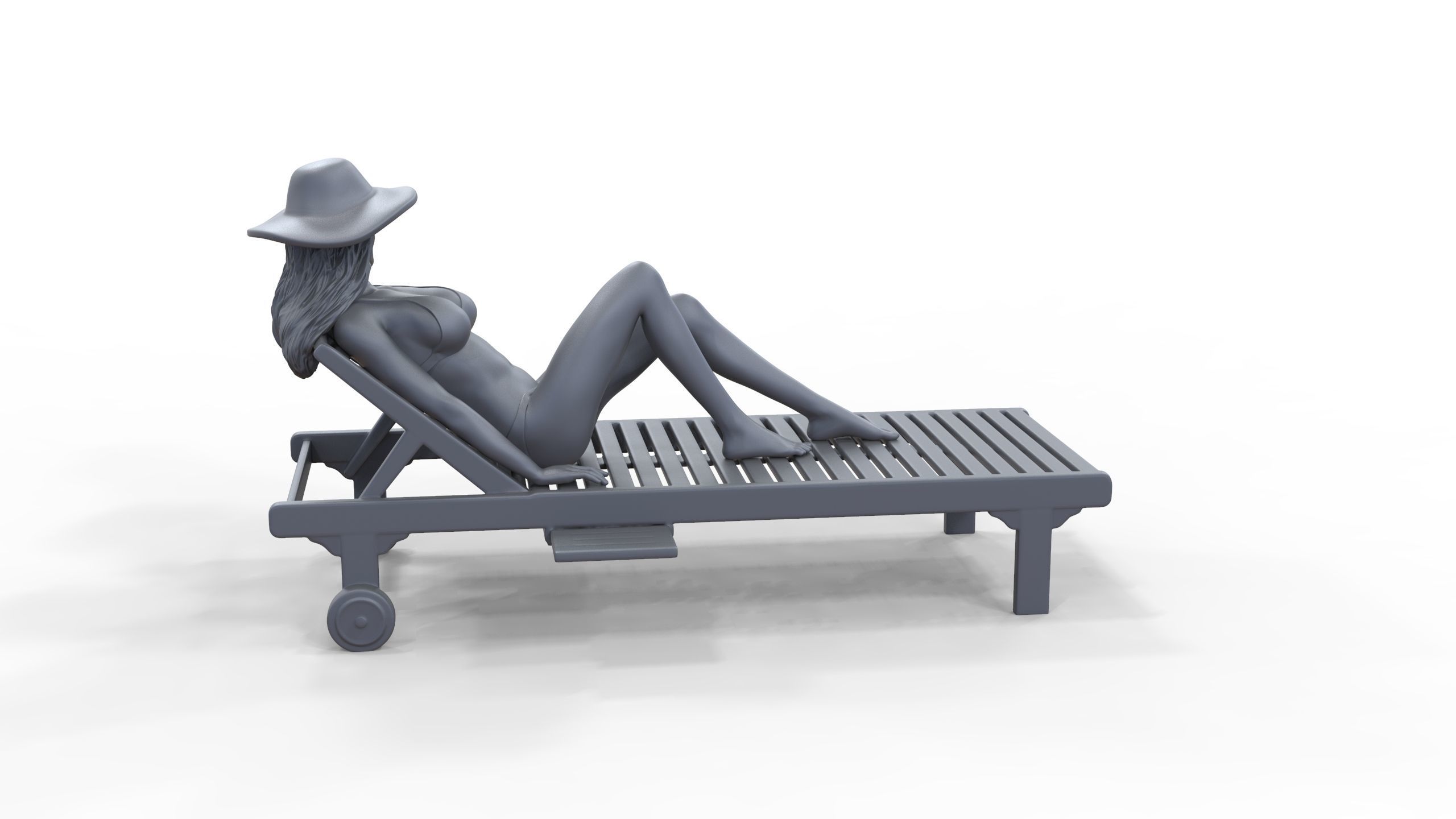 N3 Chillout woman Sunbathing 3D print model_34