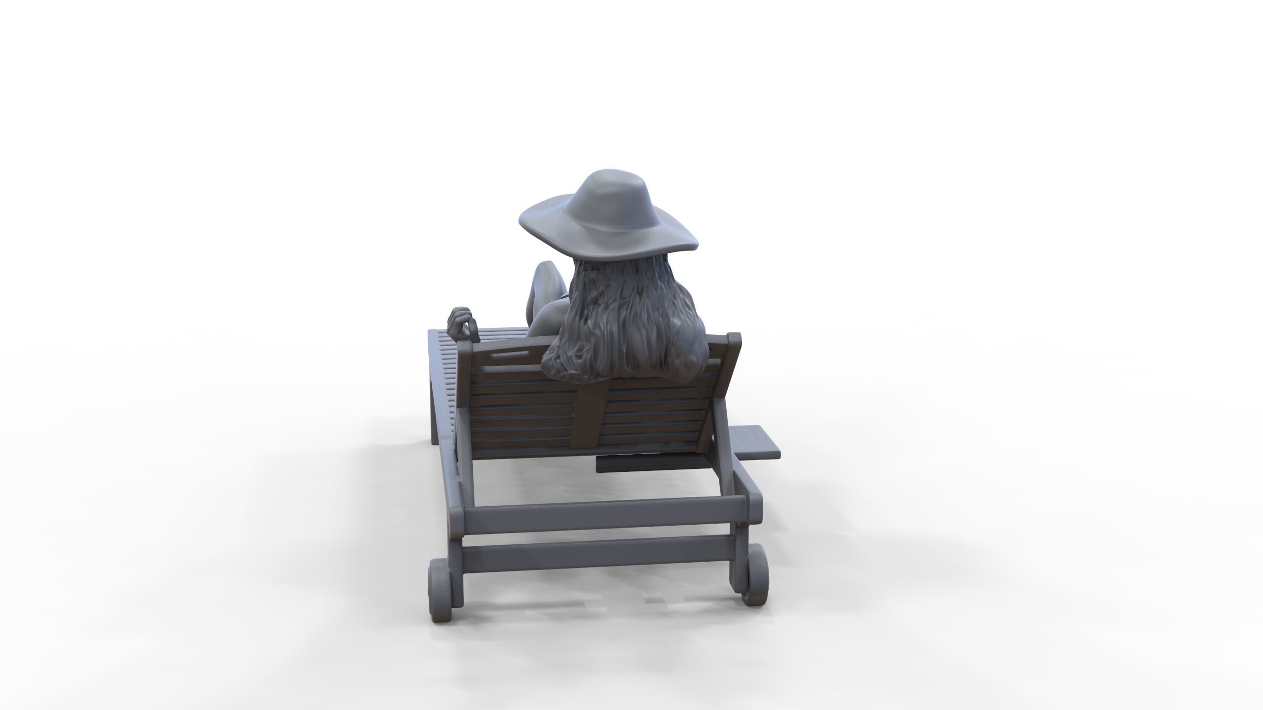 N3 Chillout woman Sunbathing 3D print model_31