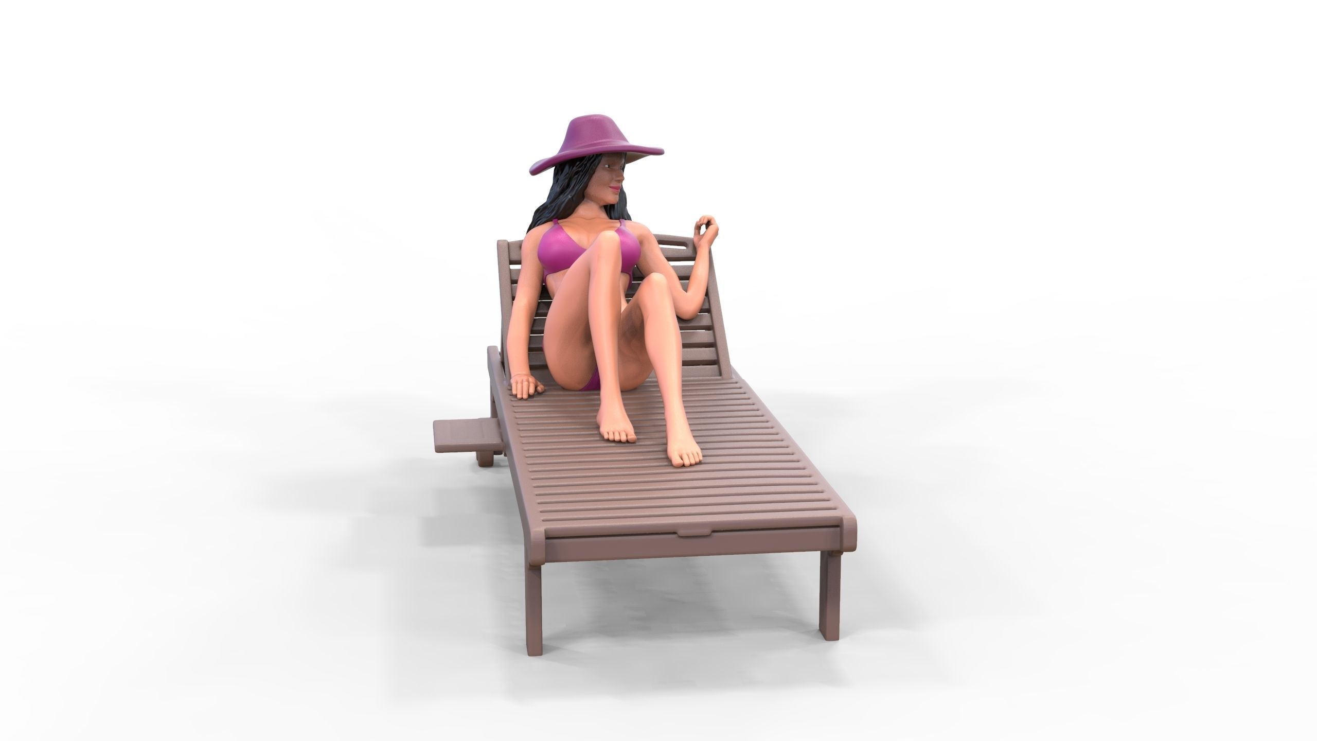 N3 Chillout woman Sunbathing 3D print model_22