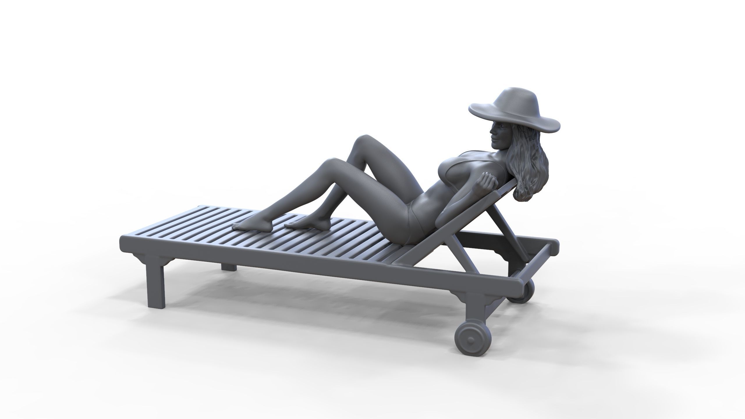 N3 Chillout woman Sunbathing 3D print model_29