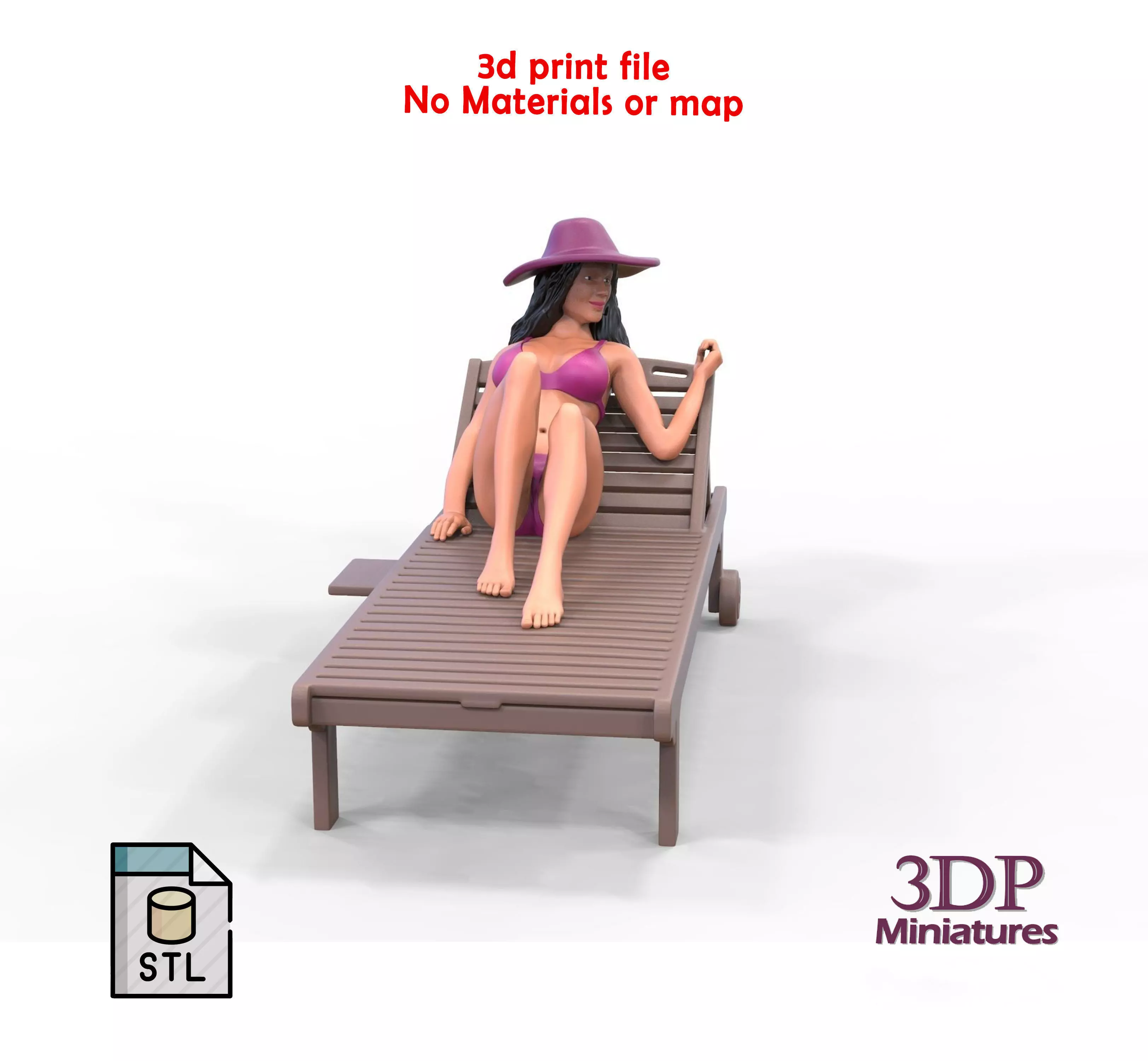 N3 Chillout woman Sunbathing 3D print model_0