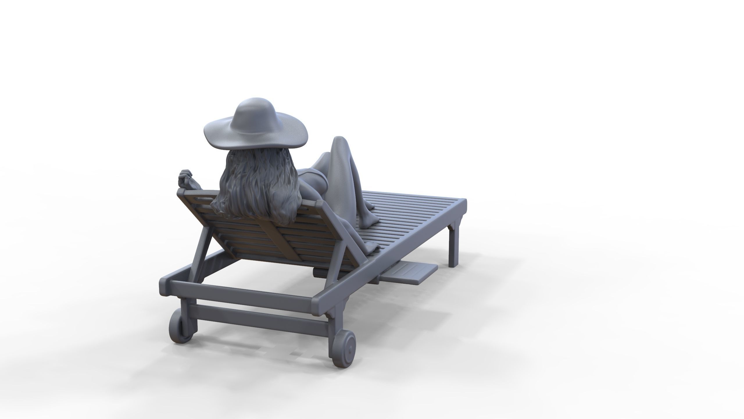 N3 Chillout woman Sunbathing 3D print model_32