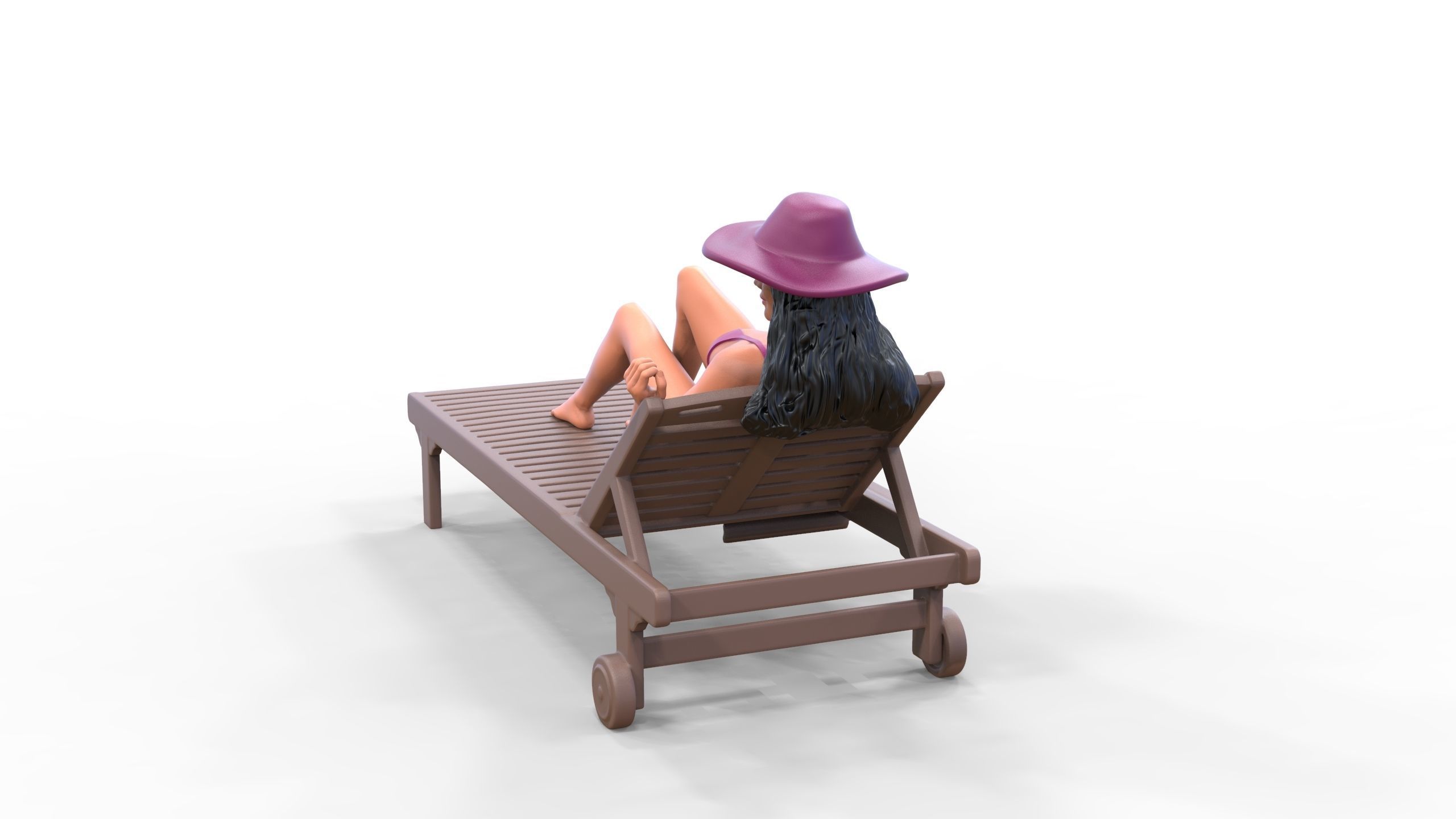 N3 Chillout woman Sunbathing 3D print model_9