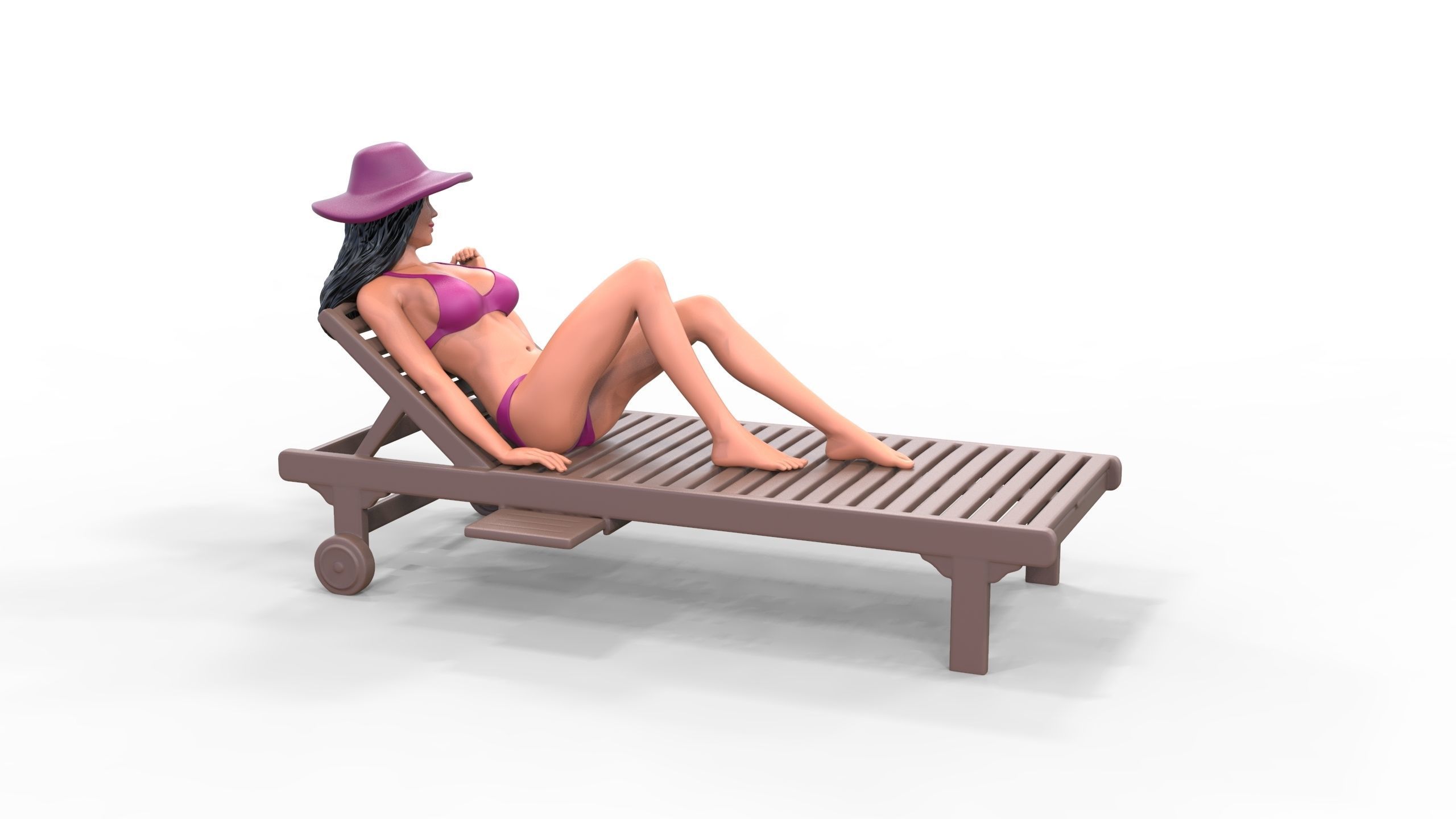 N3 Chillout woman Sunbathing 3D print model_18