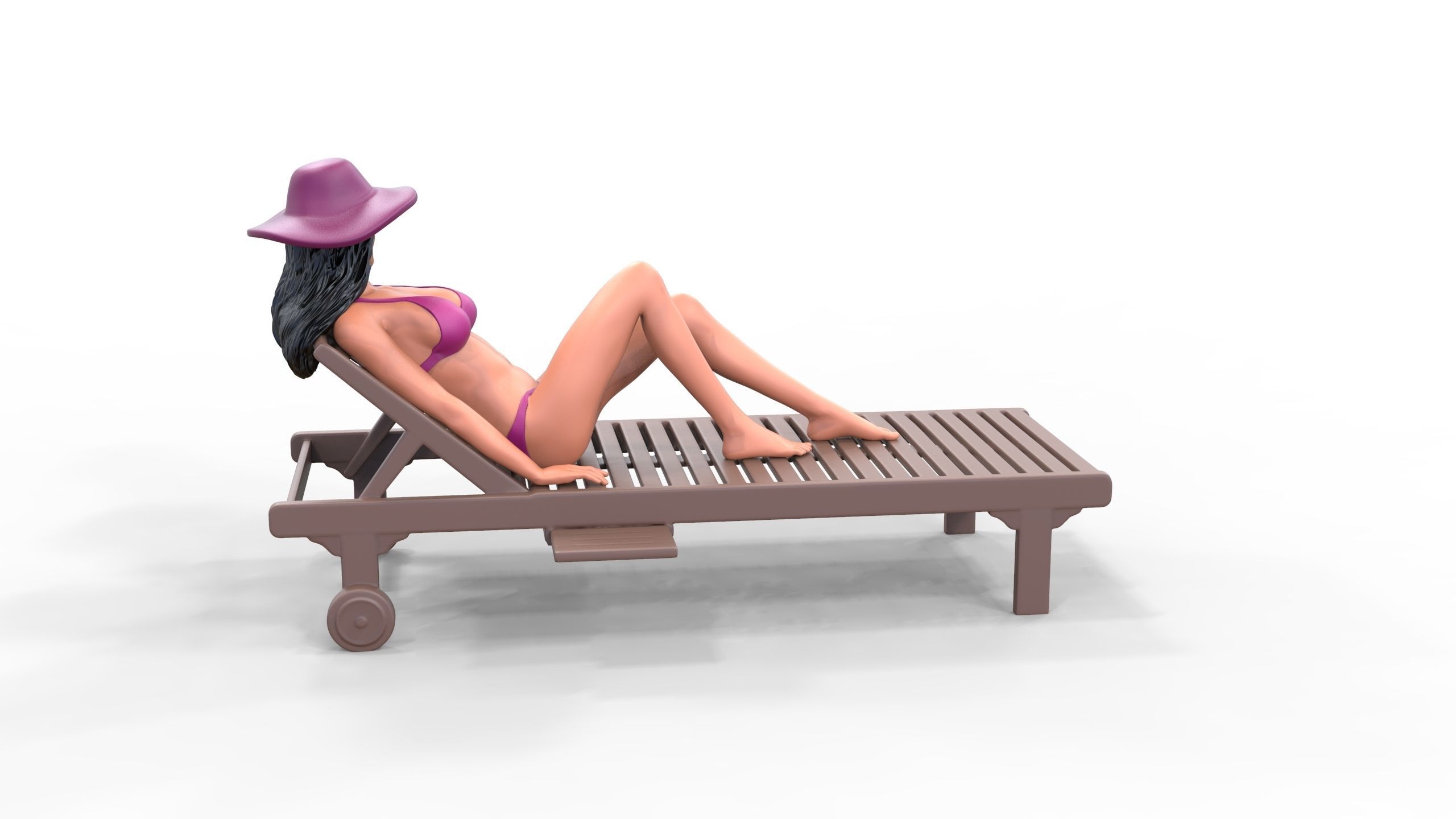 N3 Chillout woman Sunbathing 3D print model_16