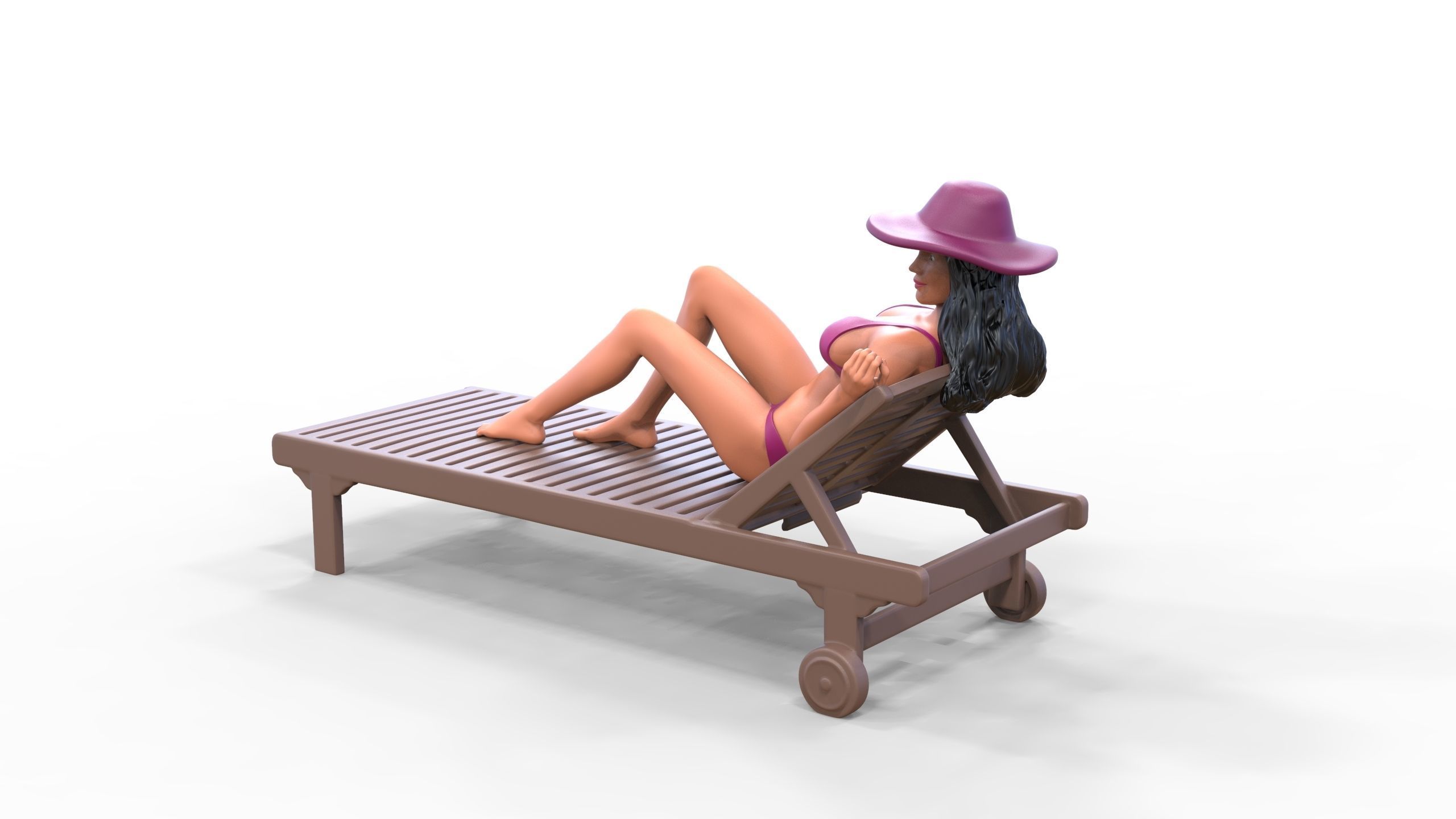 N3 Chillout woman Sunbathing 3D print model_7