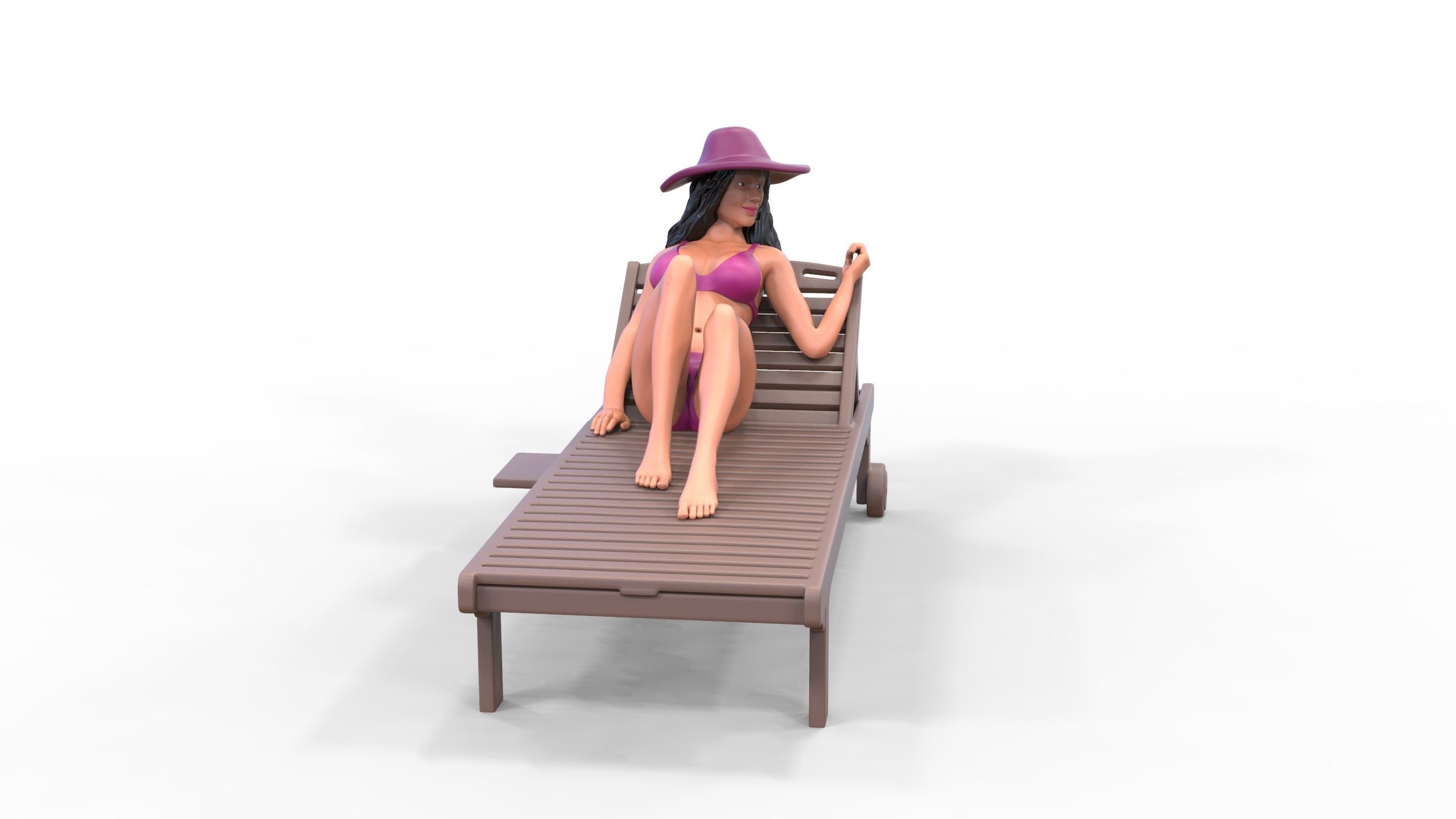 N3 Chillout woman Sunbathing 3D print model_23