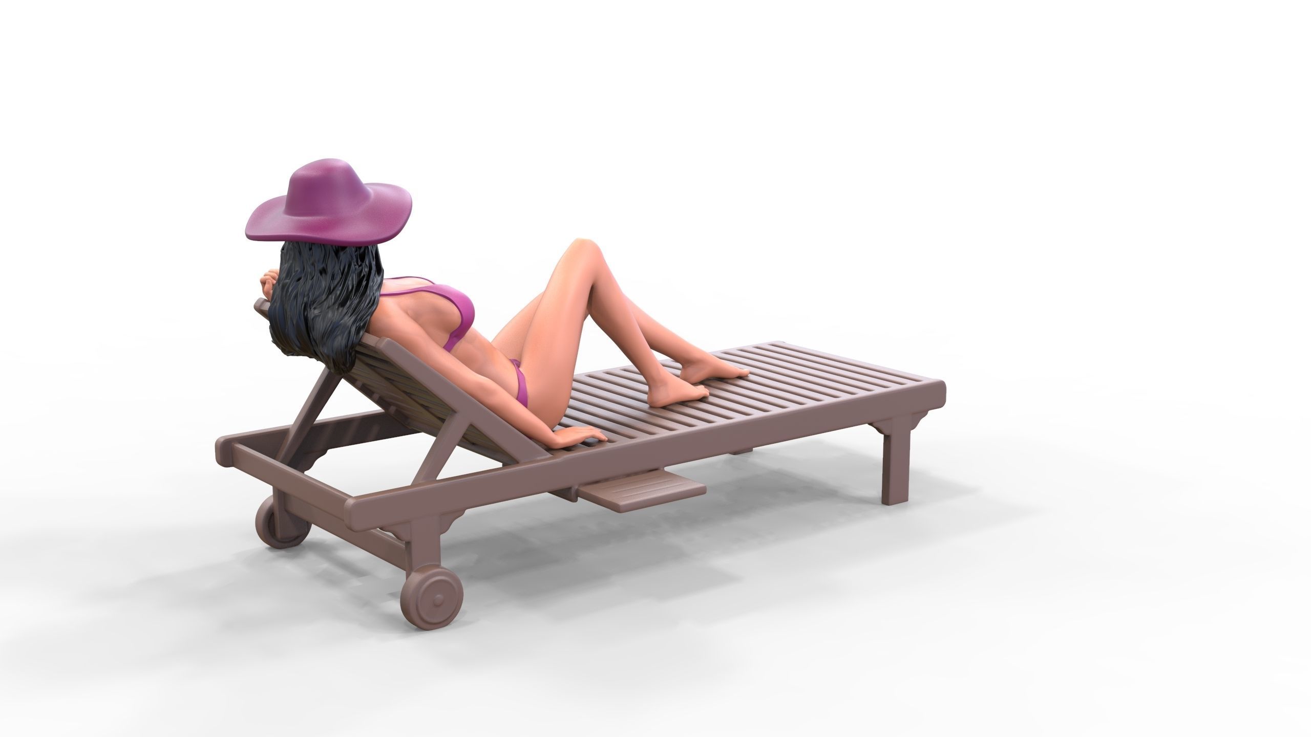 N3 Chillout woman Sunbathing 3D print model_14