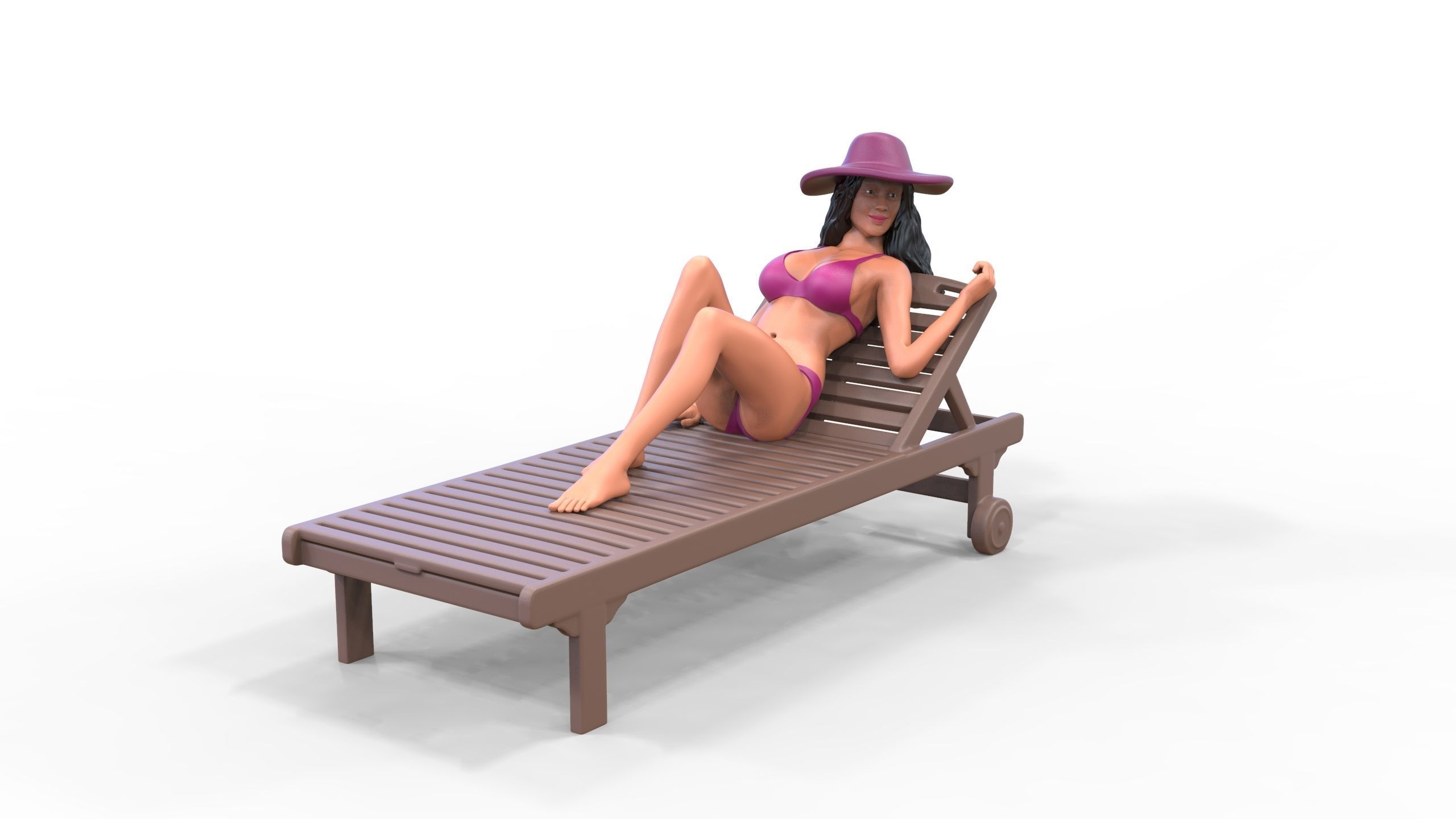 N3 Chillout woman Sunbathing 3D print model_25