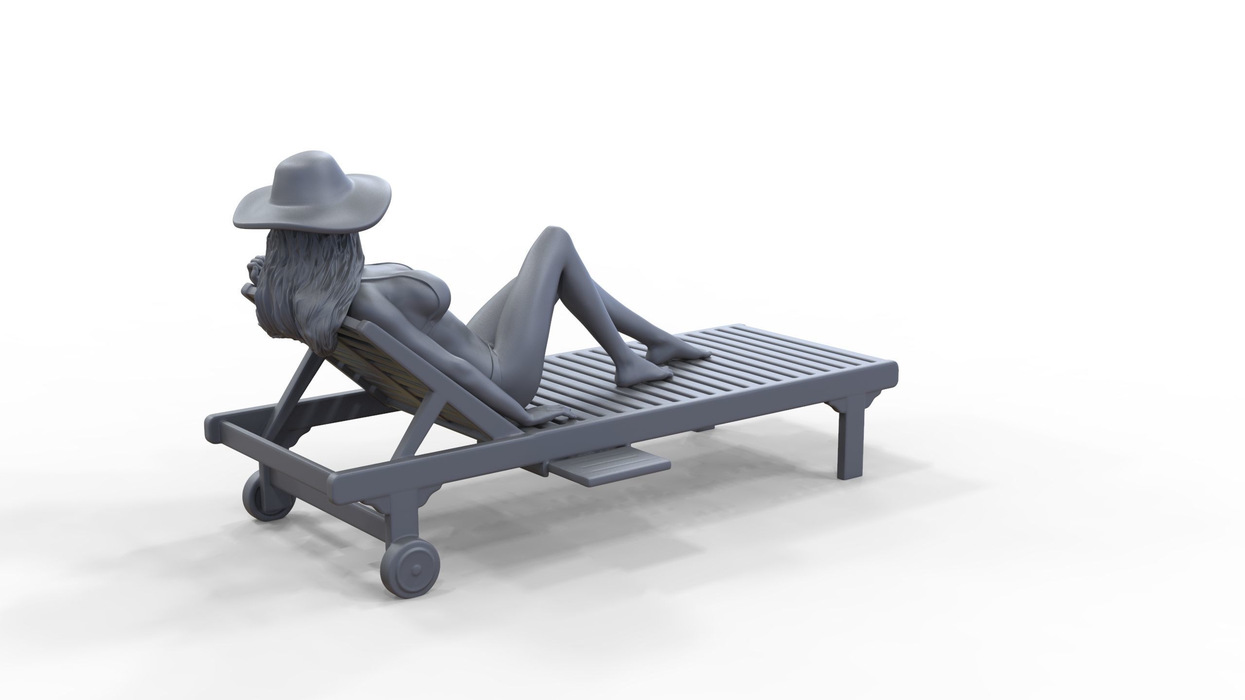 N3 Chillout woman Sunbathing 3D print model_33