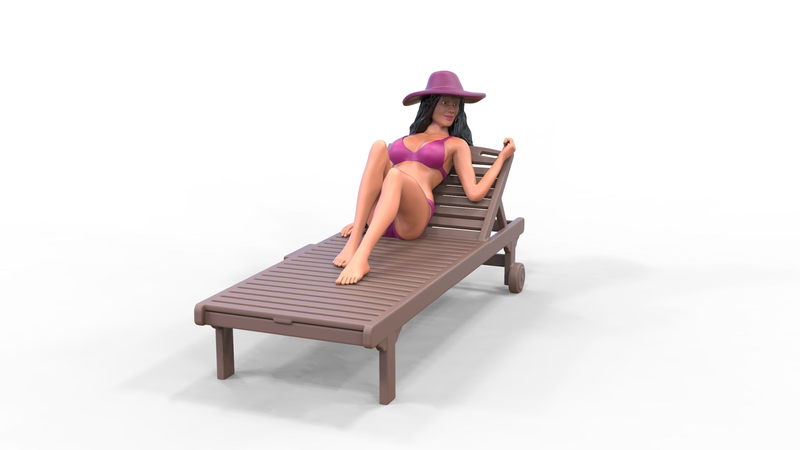N3 Chillout woman Sunbathing 3D print model_24