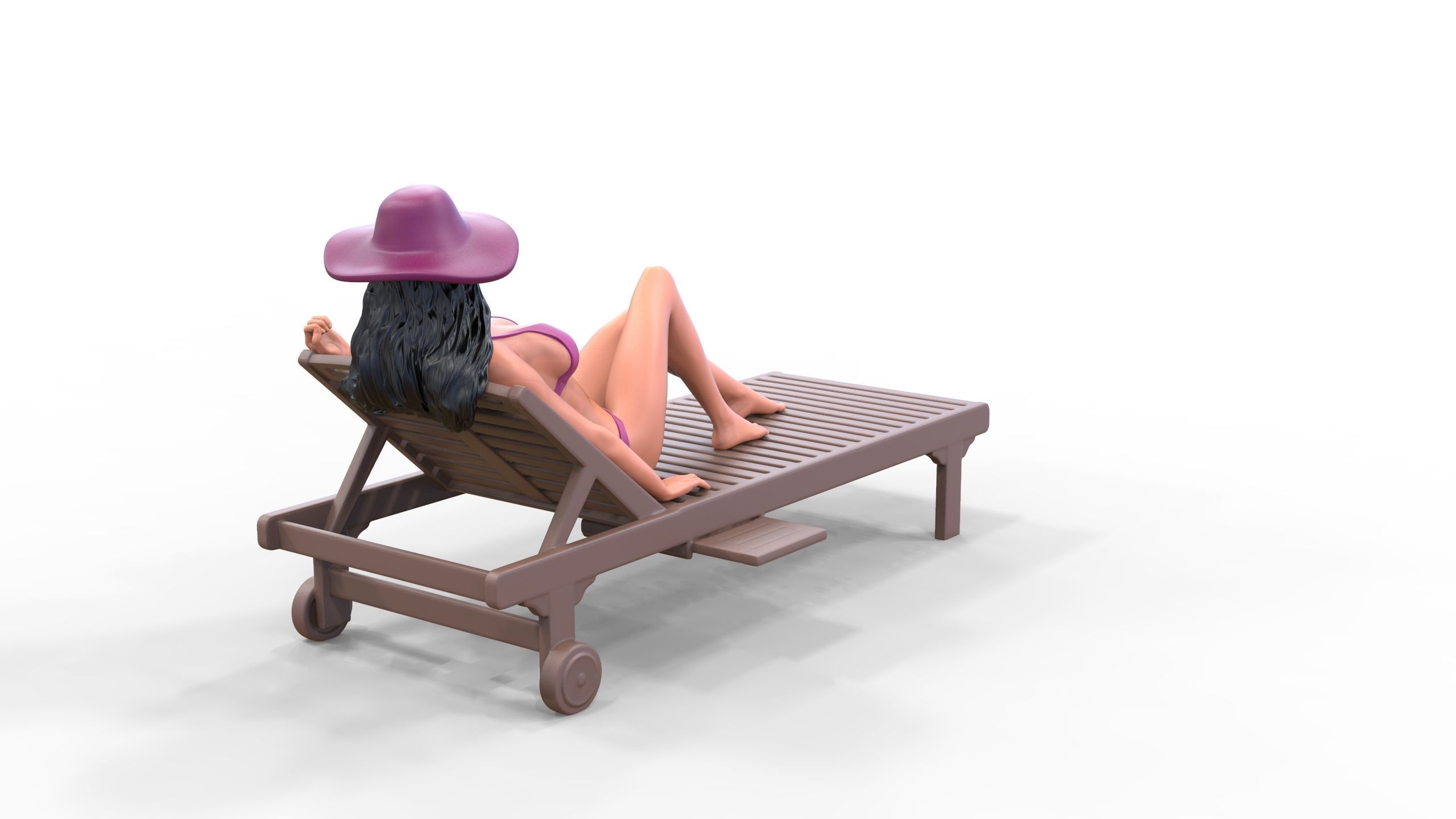 N3 Chillout woman Sunbathing 3D print model_13