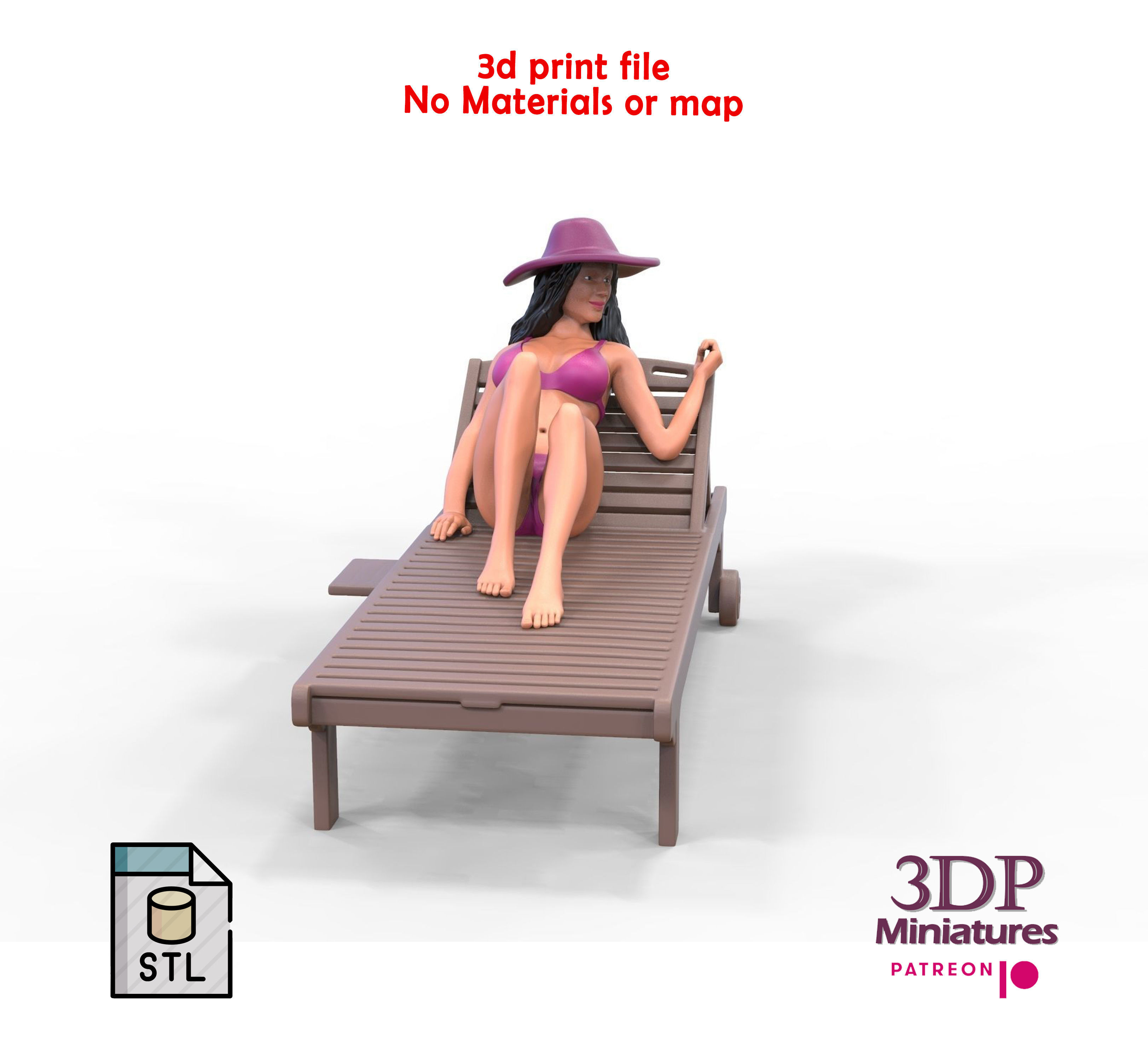 N3 Chillout woman Sunbathing 3D print model_41