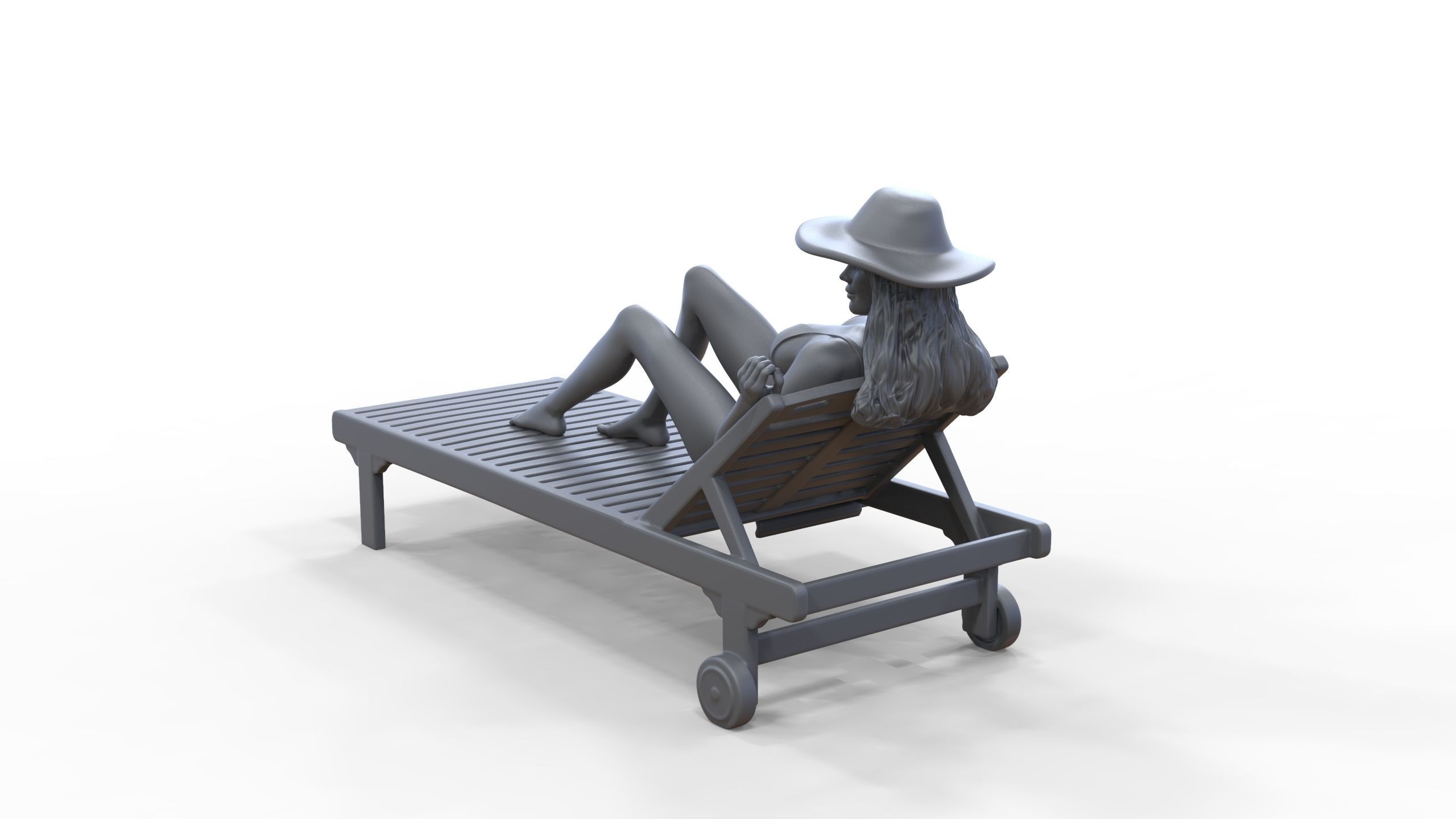 N3 Chillout woman Sunbathing 3D print model_30