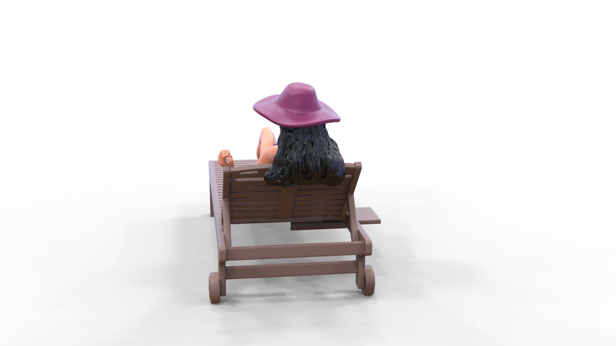 N3 Chillout woman Sunbathing 3D print model_10