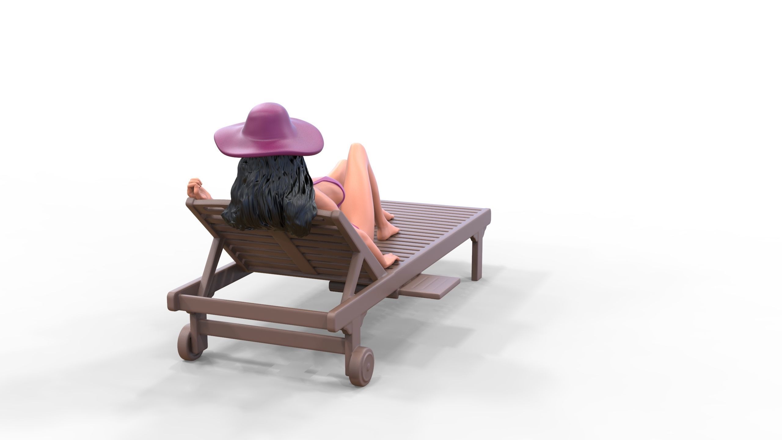 N3 Chillout woman Sunbathing 3D print model_12