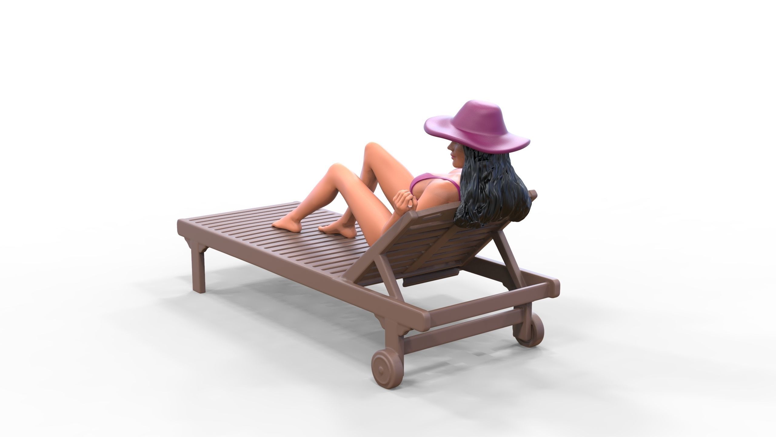 N3 Chillout woman Sunbathing 3D print model_8