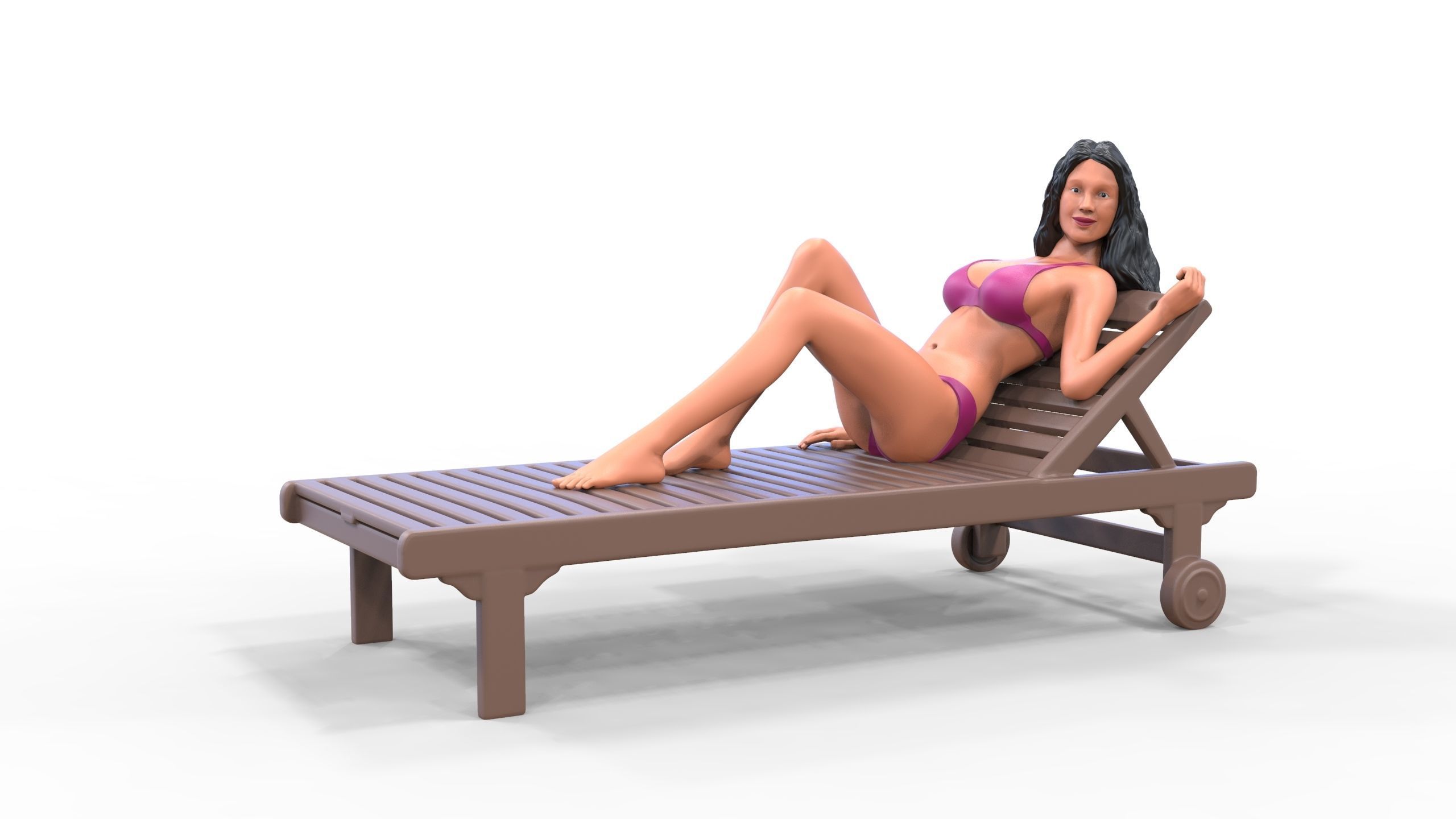 N3 Chillout woman Sunbathing 3D print model_40