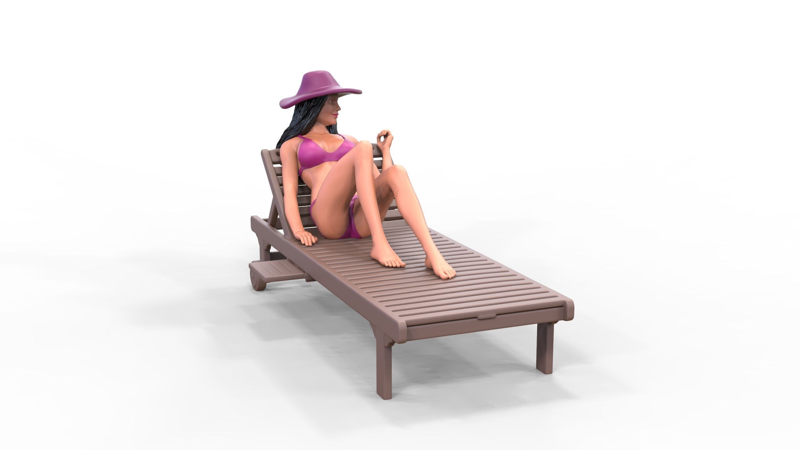 N3 Chillout woman Sunbathing 3D print model_21