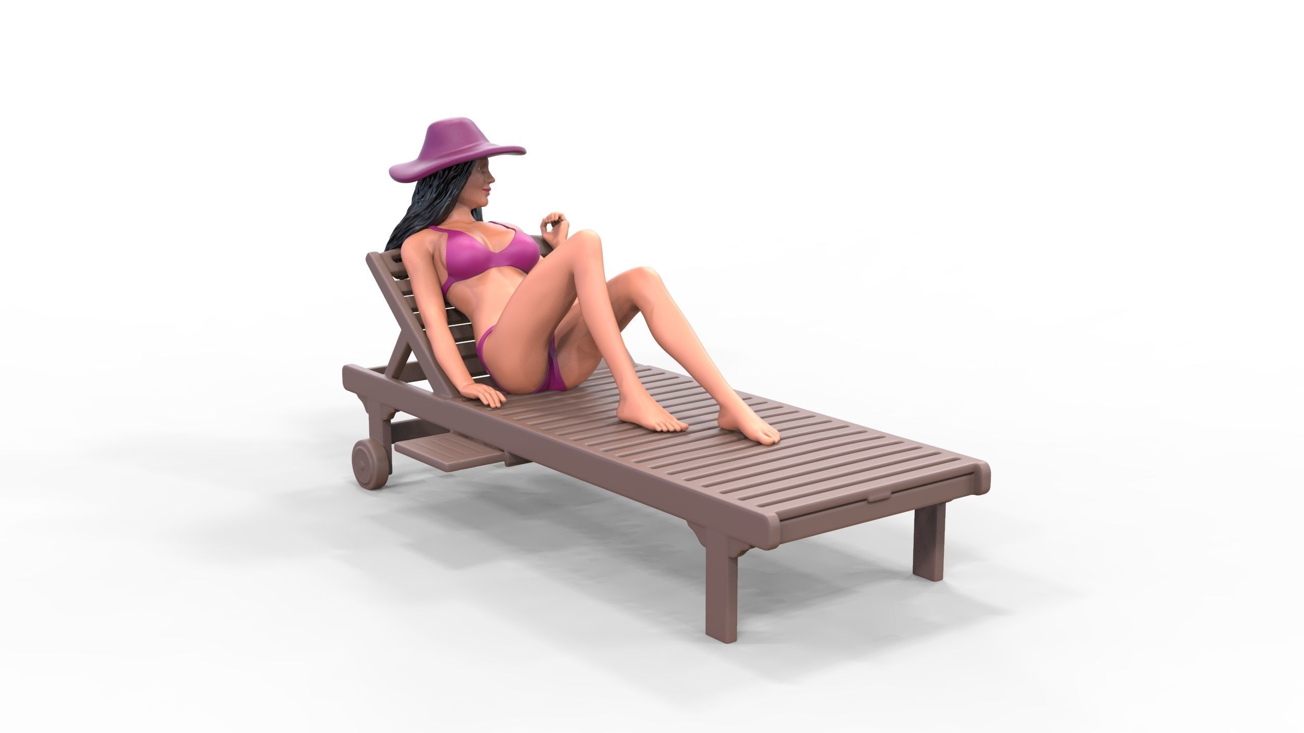 N3 Chillout woman Sunbathing 3D print model_20