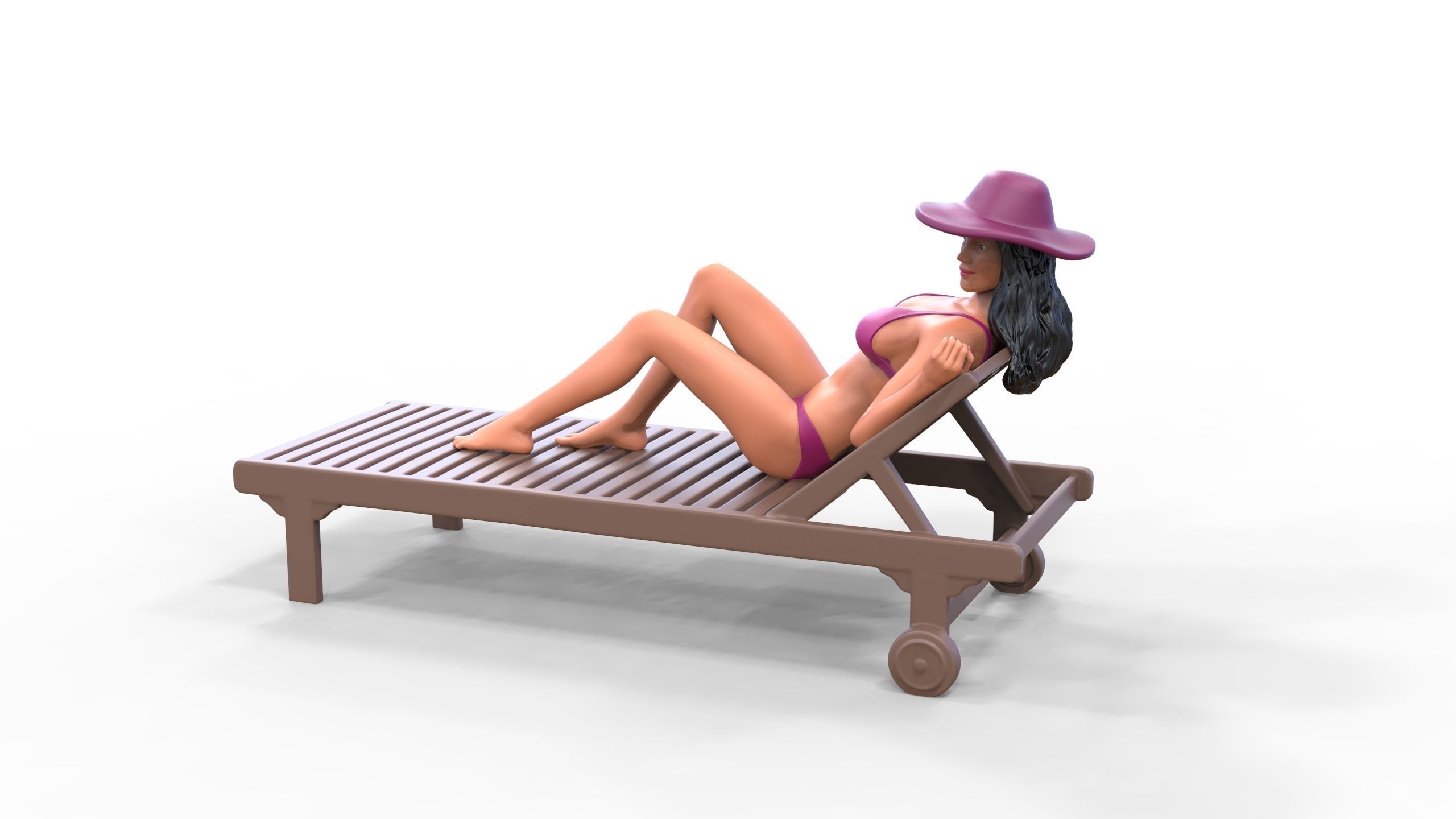 N3 Chillout woman Sunbathing 3D print model_6
