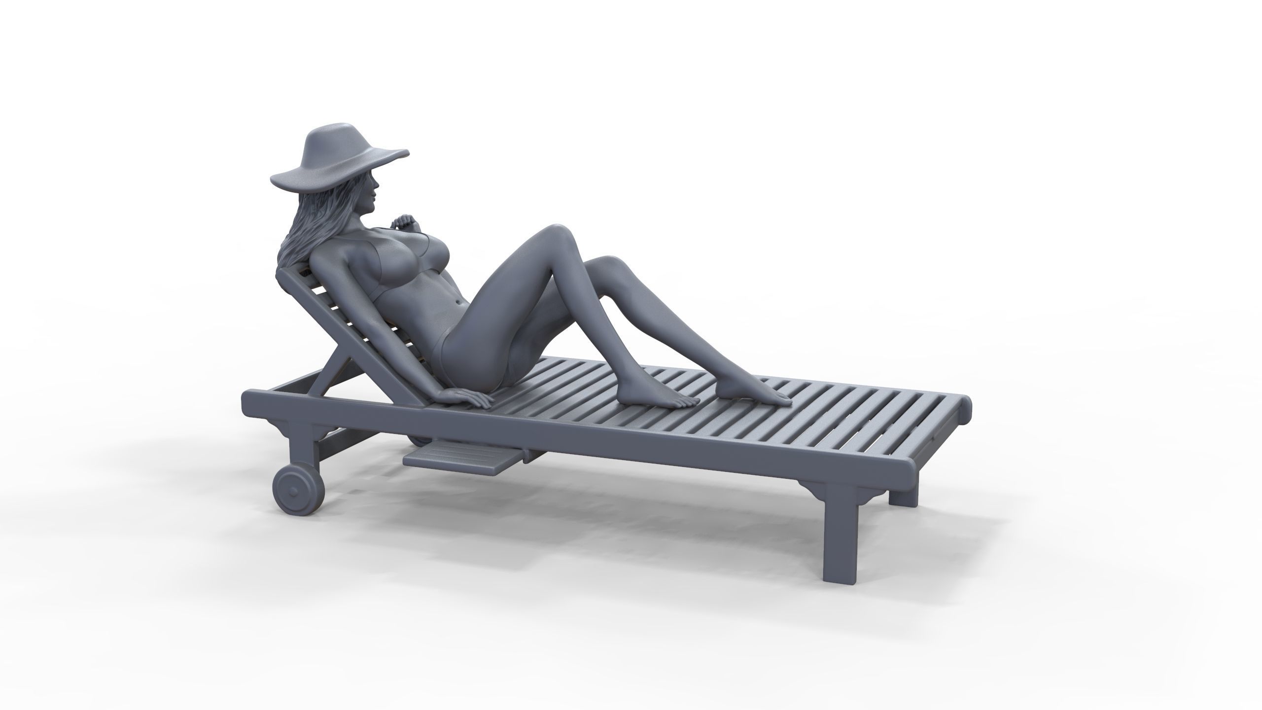 N3 Chillout woman Sunbathing 3D print model_35